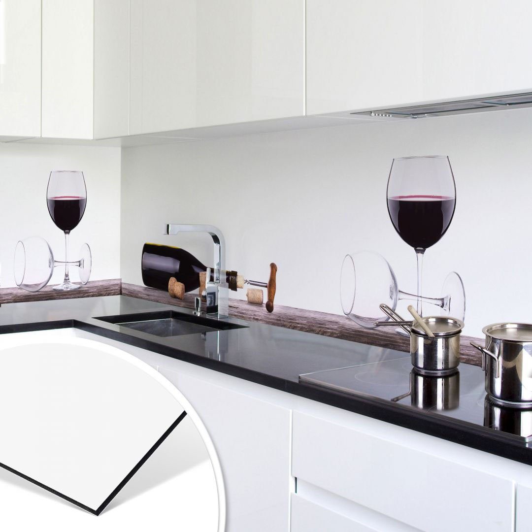 Huis rook Tot Wall-Art Keukenwand Spatscherm keuken wijnfles (1-delig) online bij | OTTO