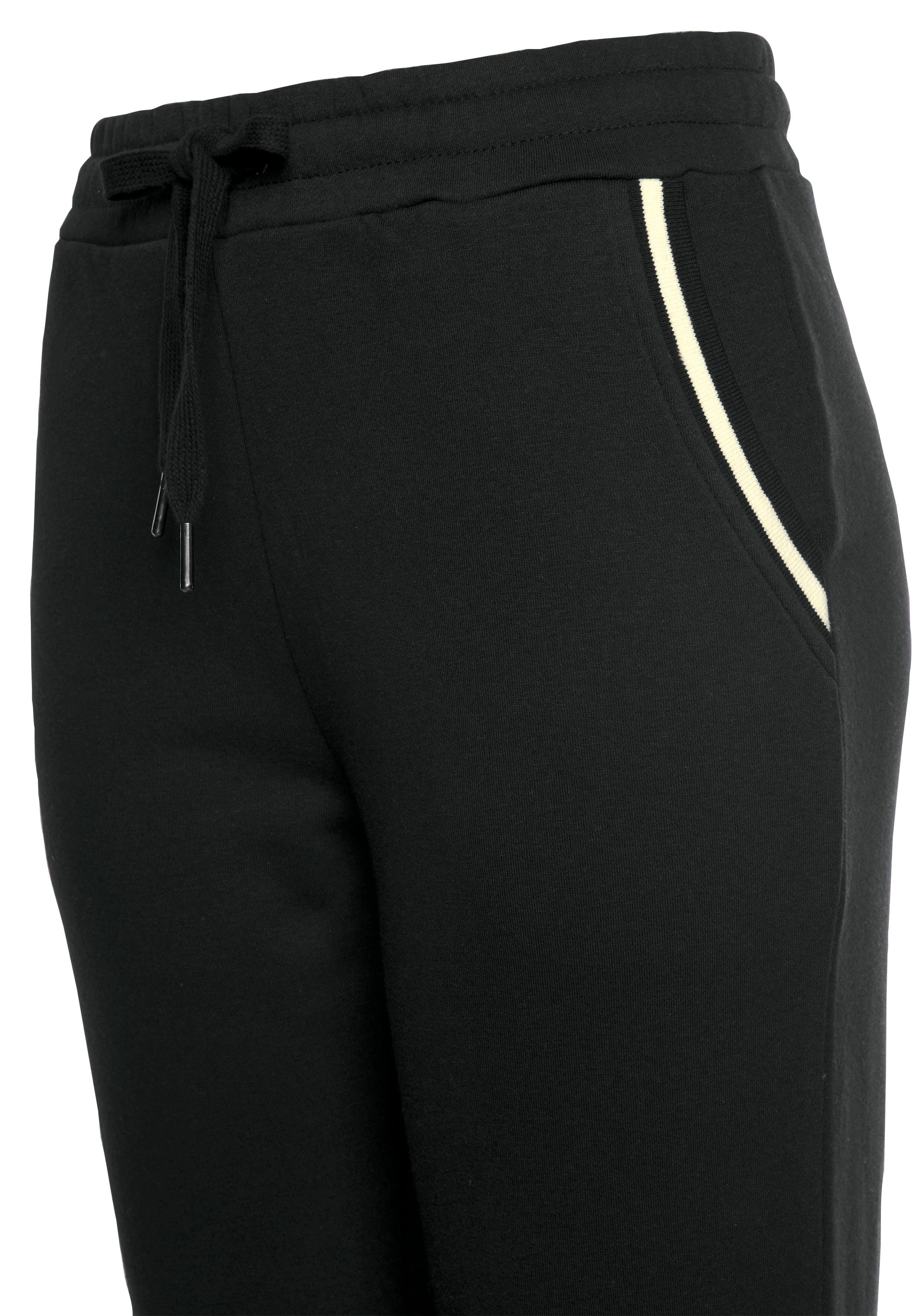 Lascana Sweatbroek met gestreepte ribboord, loungepak
