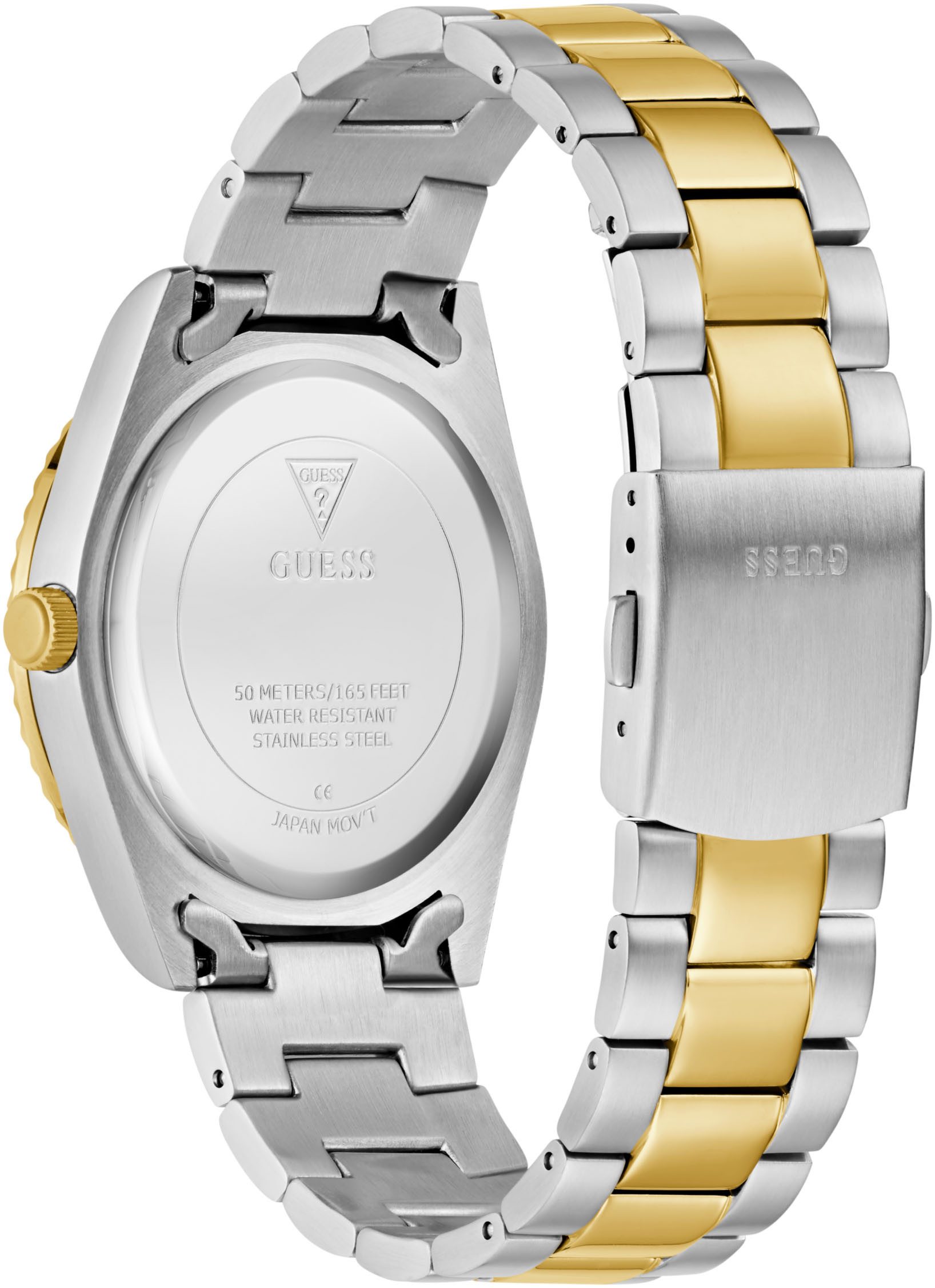 Guess Kwartshorloge CONNOISSEUR Armbandhorloge, herenhorloge, datum, weekdag, roestvrijstalen band