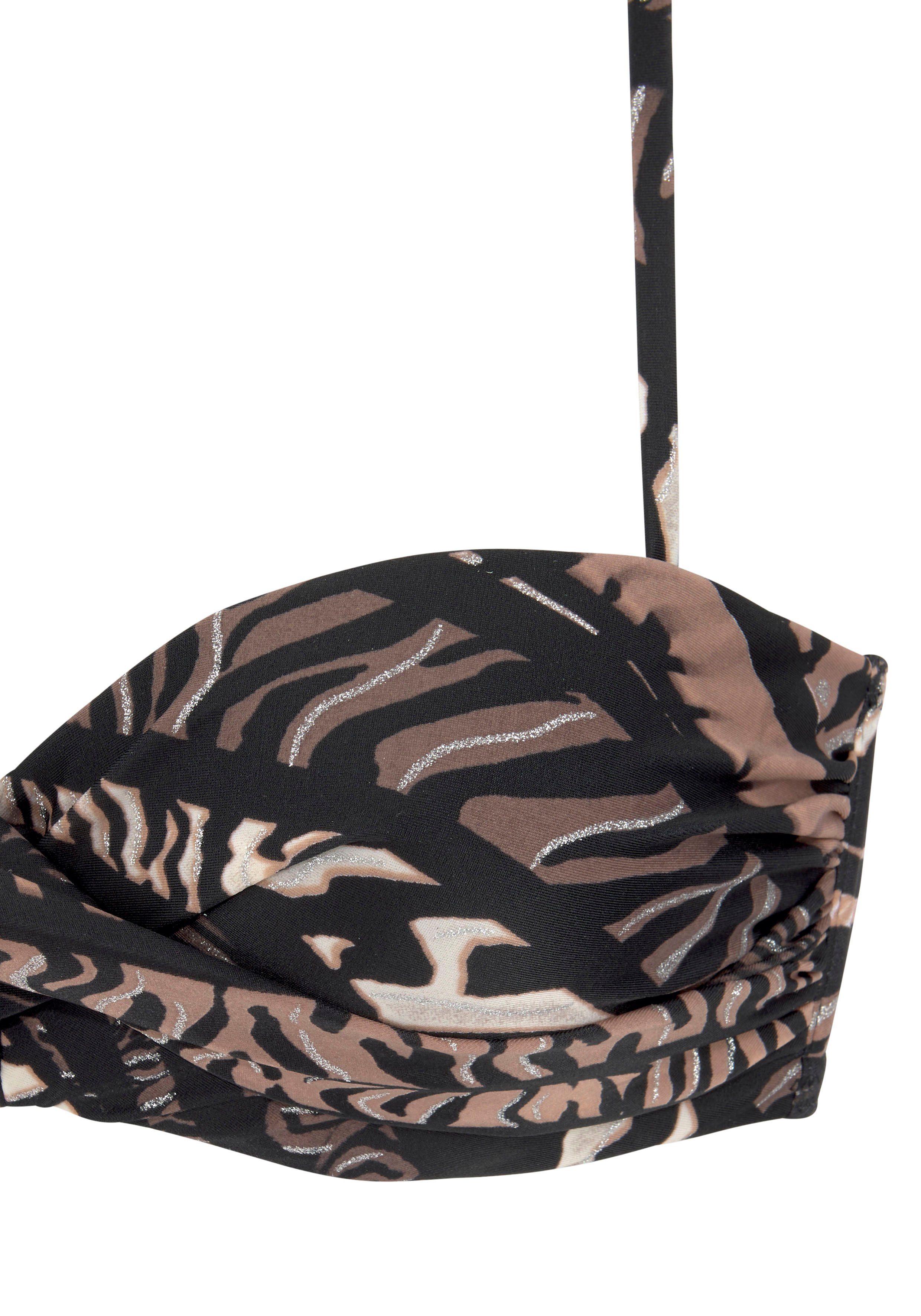 Lascana Beugelbikini in bandeaumodel met dierenprint