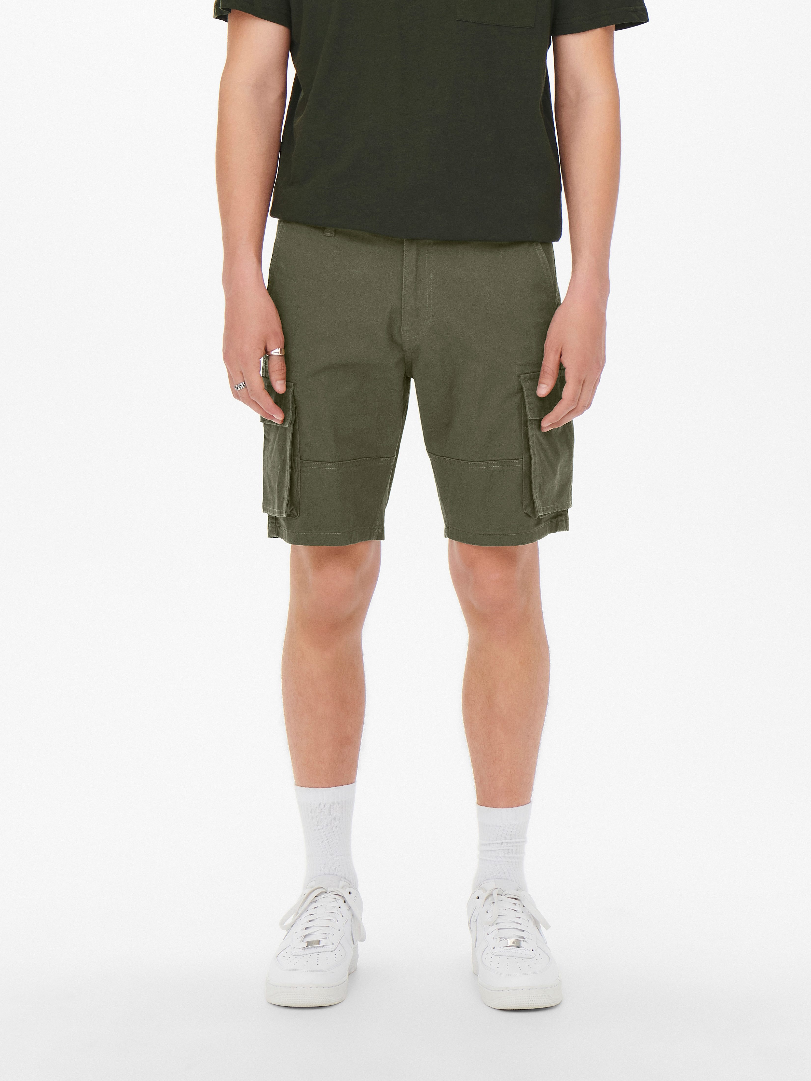 ONLY & SONS Cargoshort ONSCAM STAGE CARGO SHORTS 6689 LIFE NOOS heren korte broeken maat L groen
