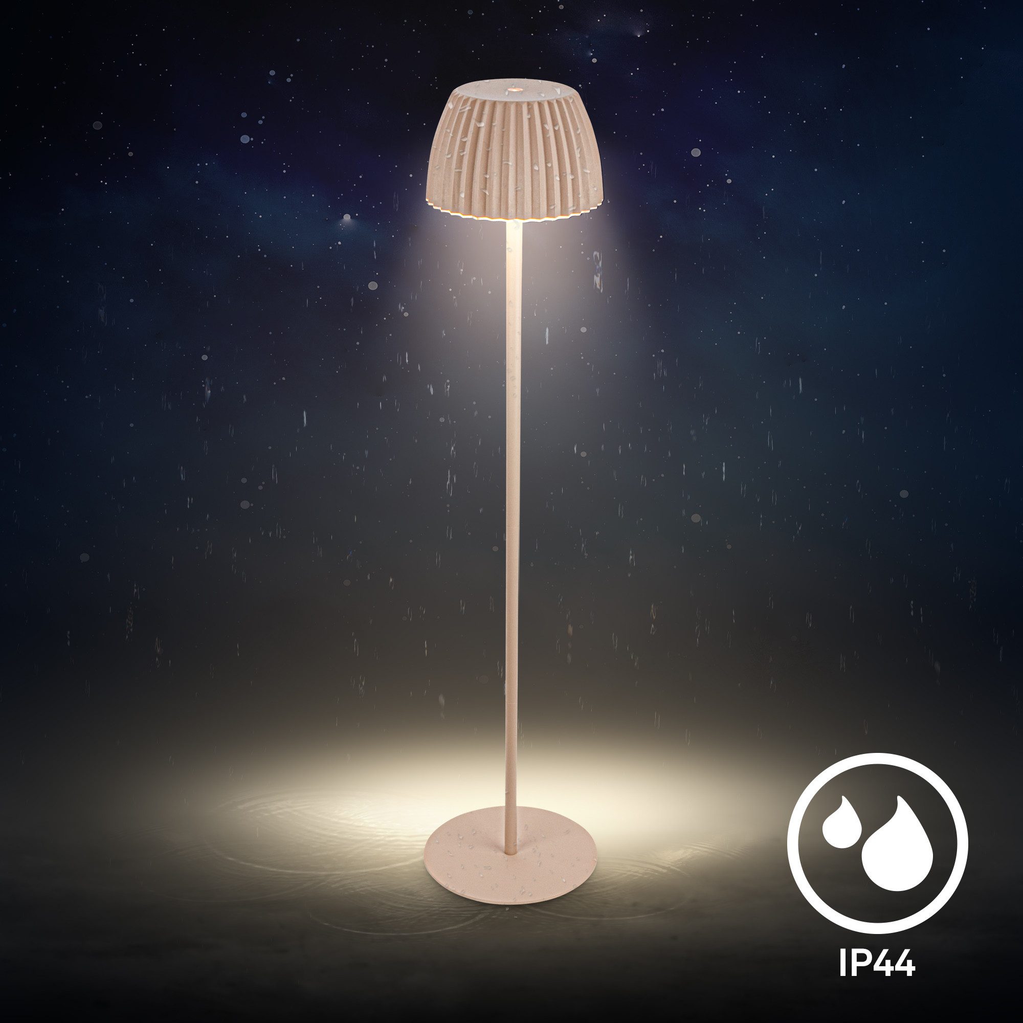 Briloner Leuchten Led-staande lamp Accu LED vloerlamp, beige