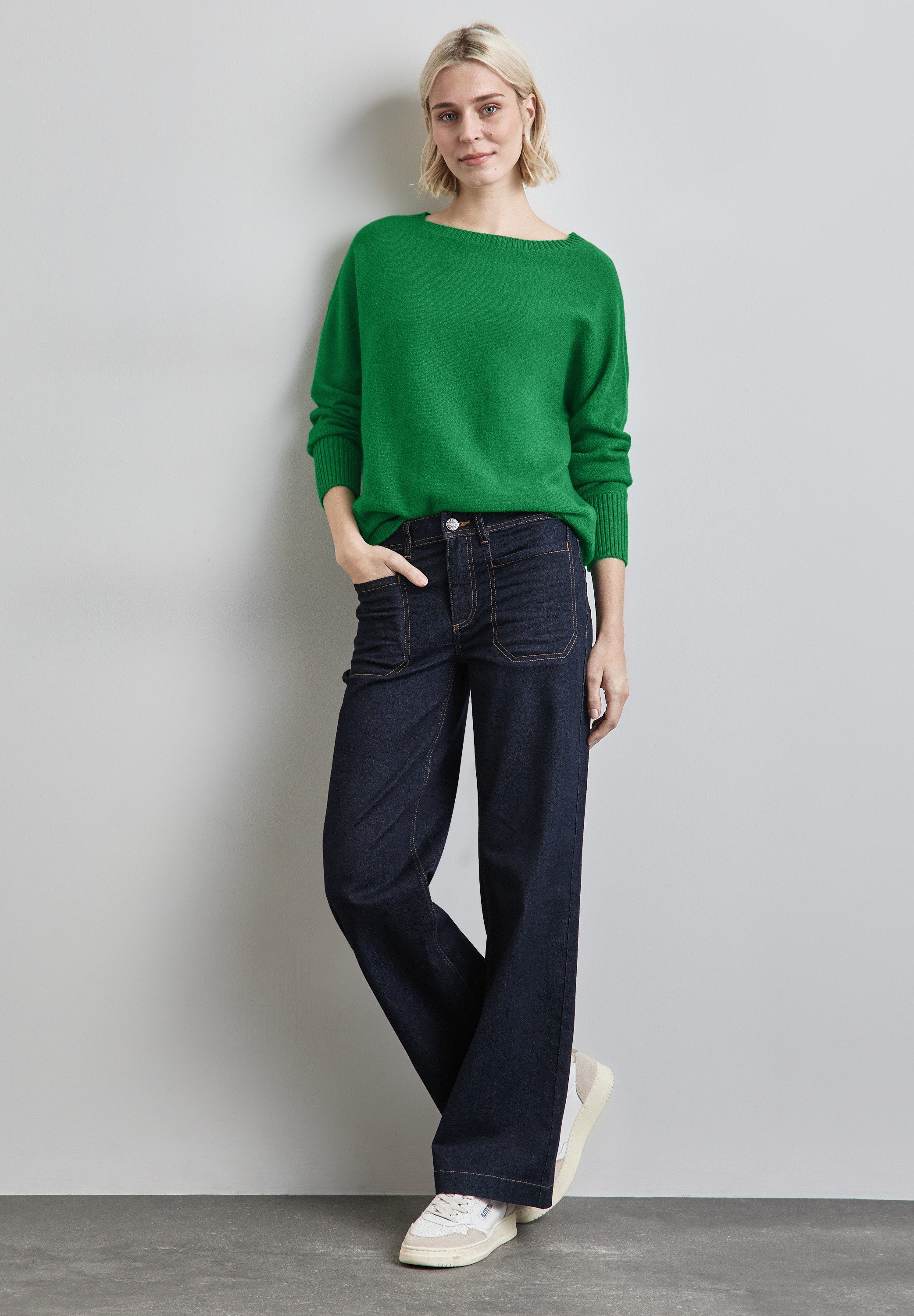 STREET ONE Gebreide trui Dolman met ribboorden