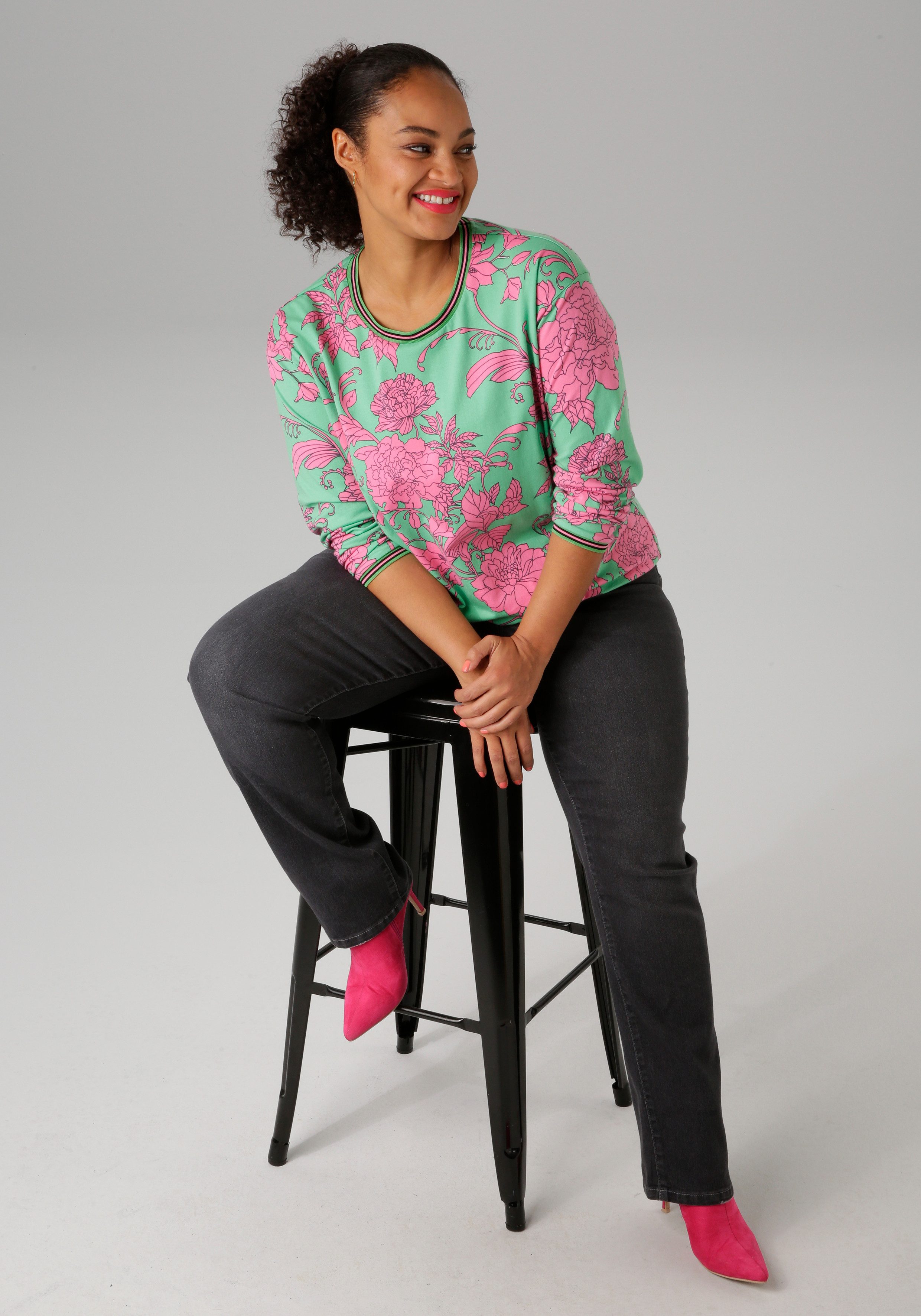 Aniston PLUS Straight jeans met licht used effect - nieuwe collectie