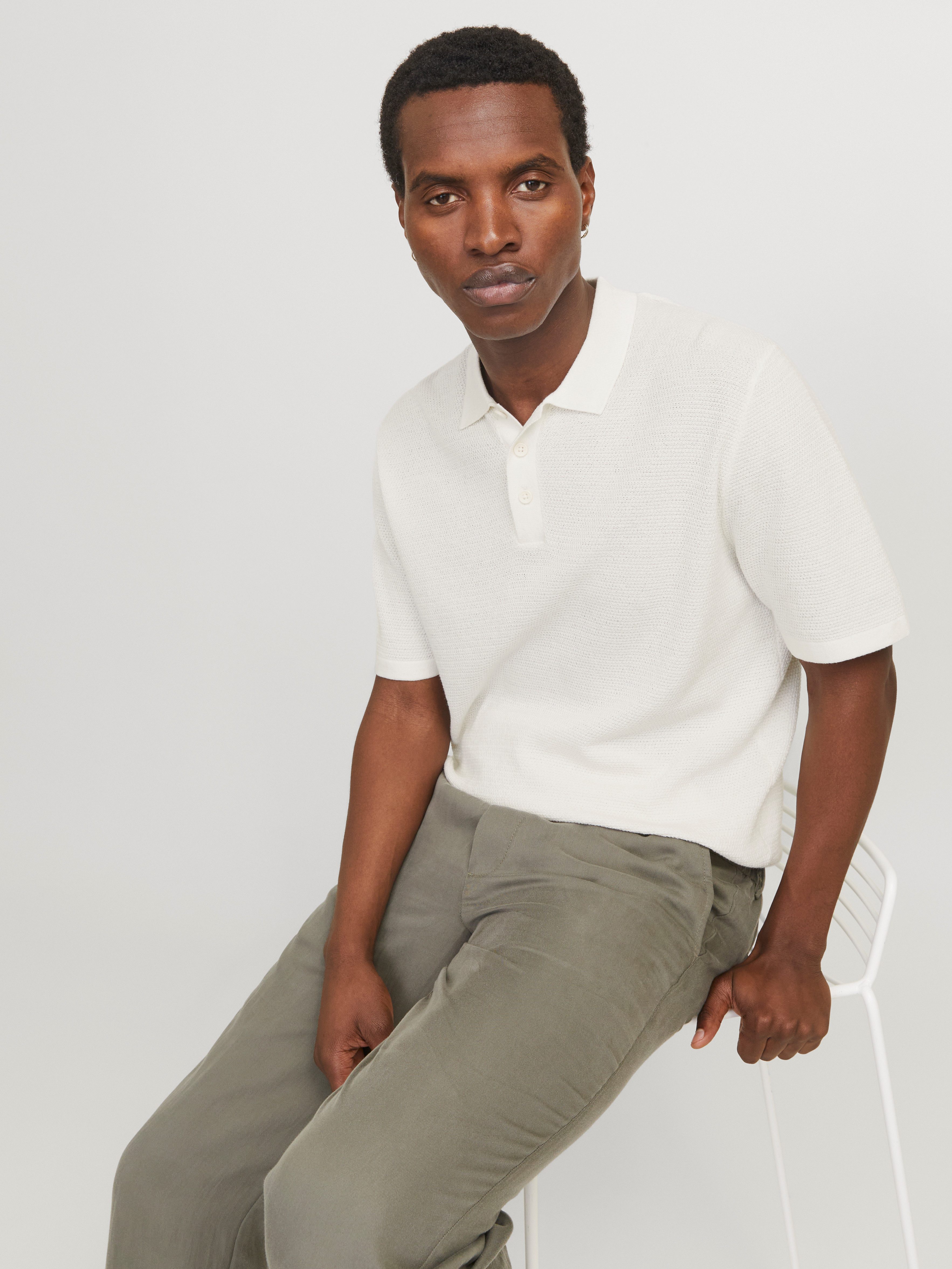 Jack & Jones Trui met korte mouwen JJEGEORGE KNIT POLO SS SN