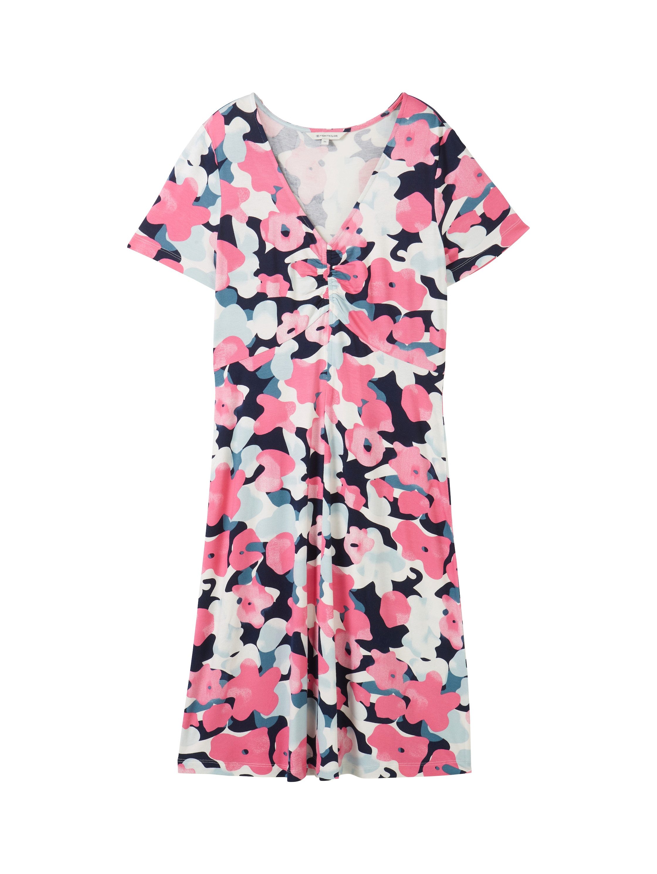 Tom Tailor Mini-jurk met allover-print en v-hals