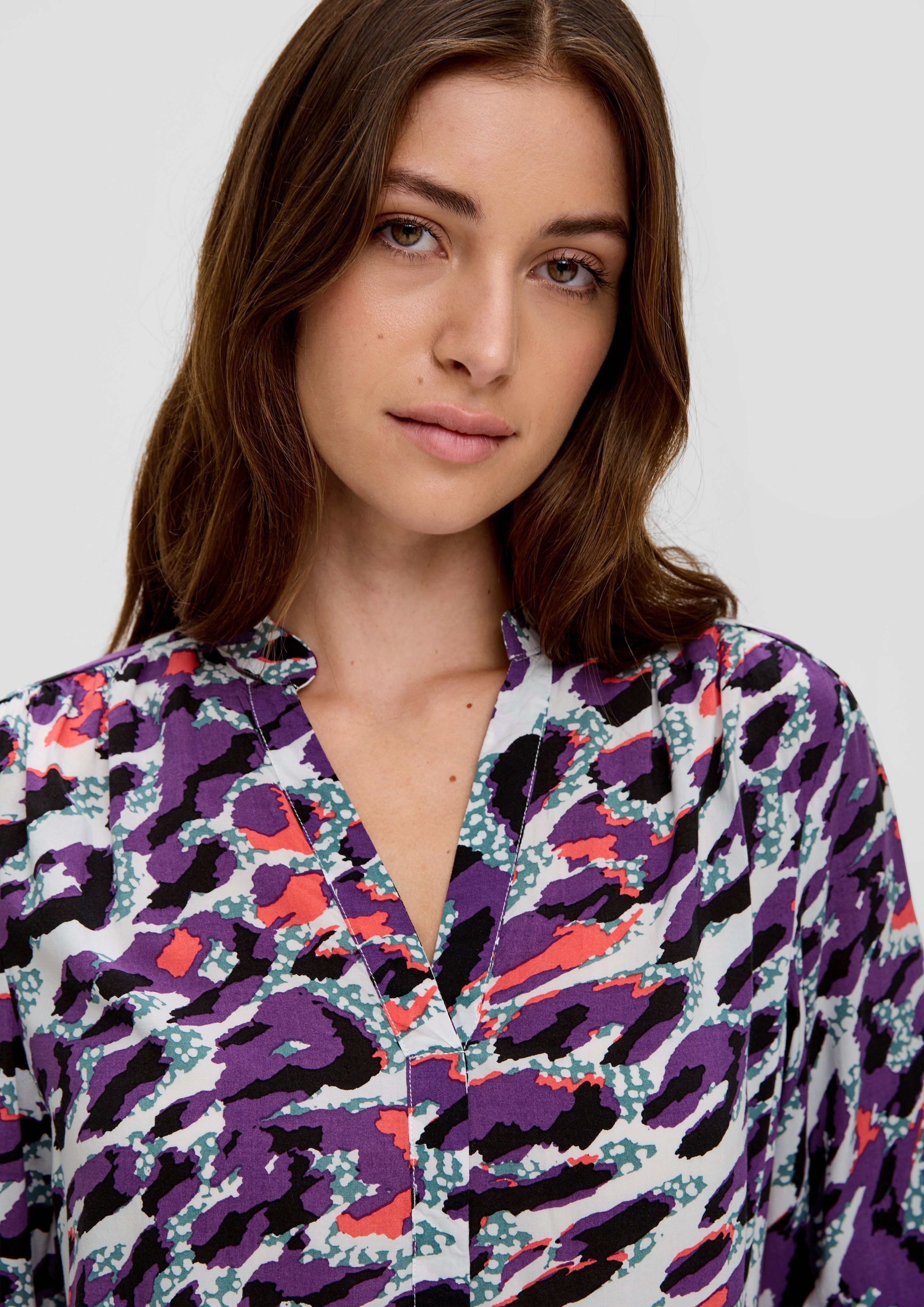 Q/S designed by Gedessineerde blouse met moderne animal-print
