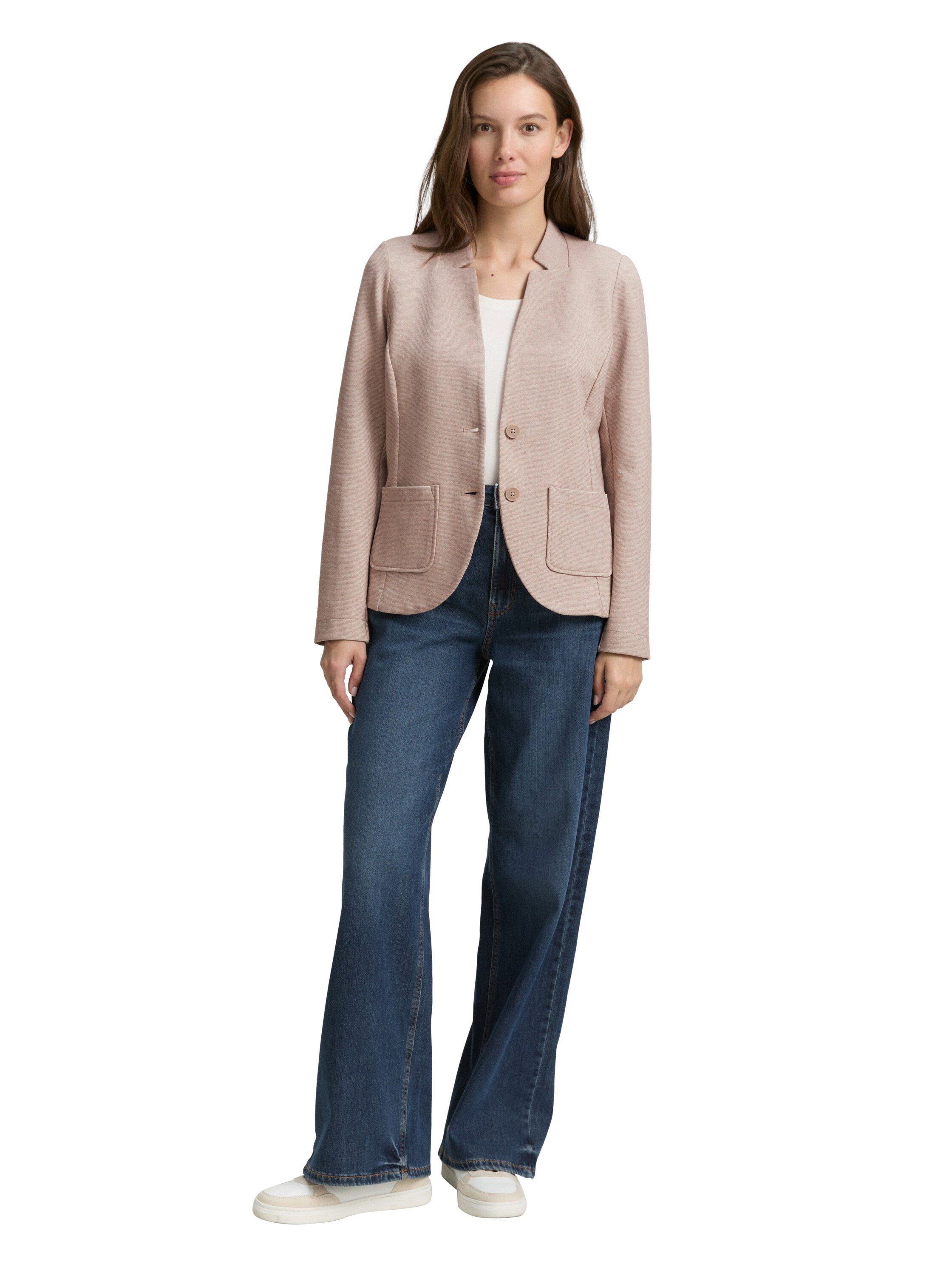 Tom Tailor Sweatblazer Ottoman met opgestikte zakken en structuur