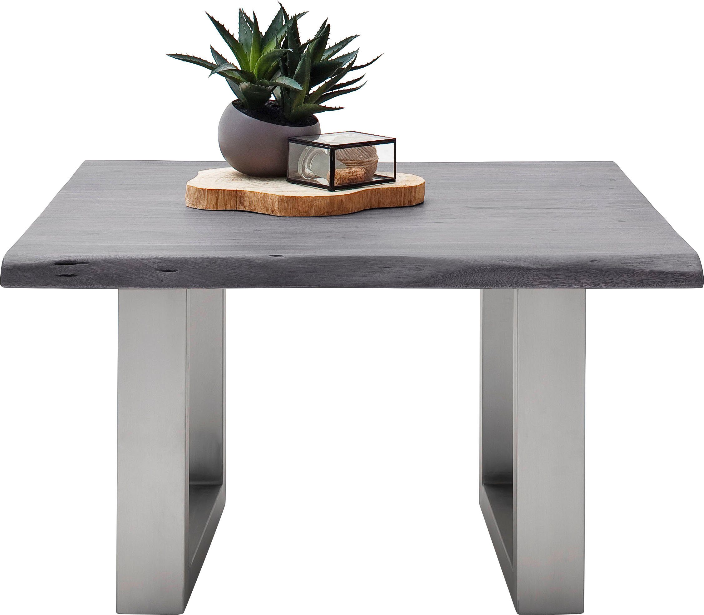 MCA furniture Salontafel Cartagena Salontafel massief hout met boomstamrand en natuurlijke kieren en gaatjes