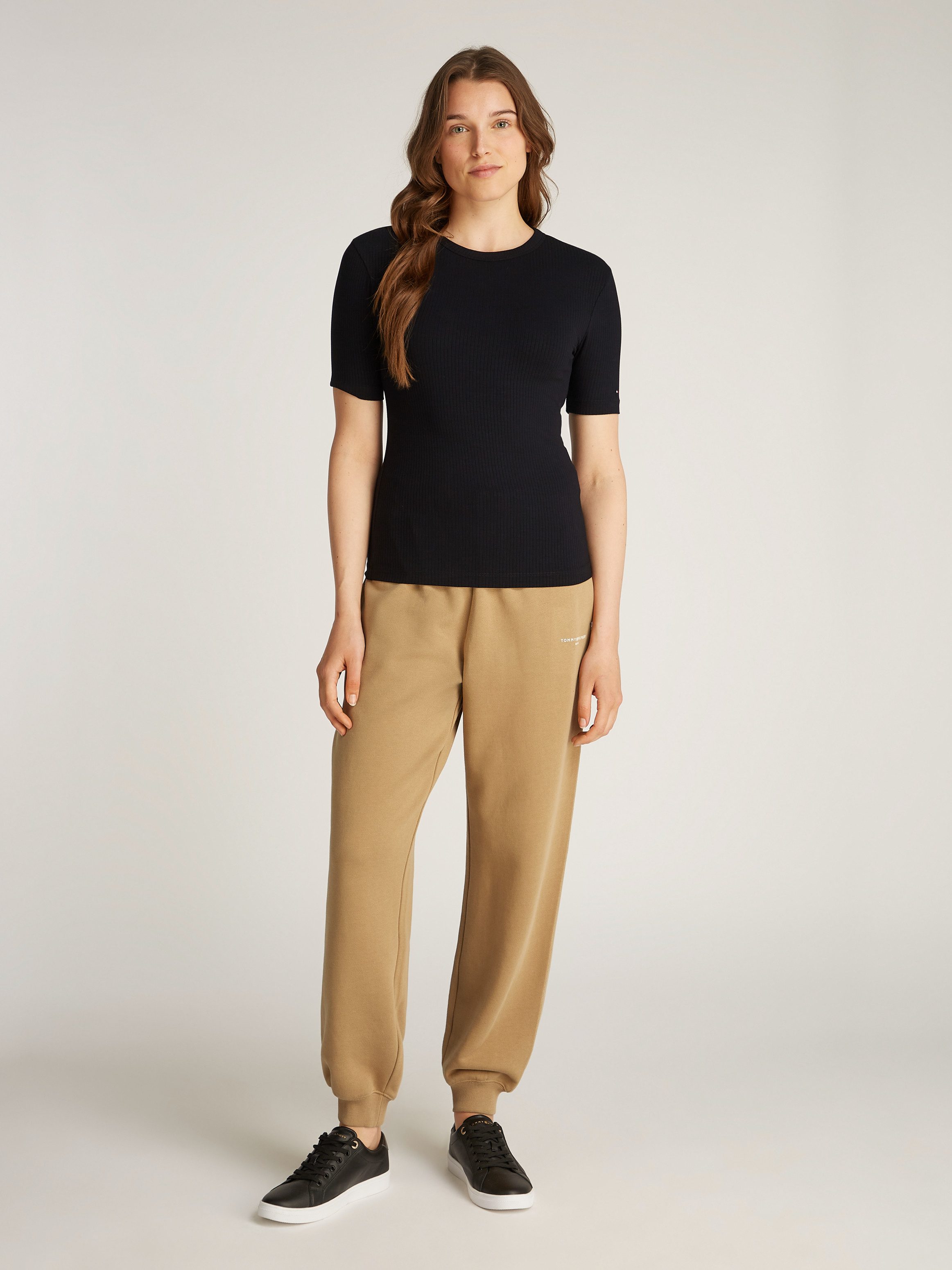 Tommy Hilfiger Shirt met korte mouwen 5X2 RIB C-NK SS met ronde hals, korte mouwen