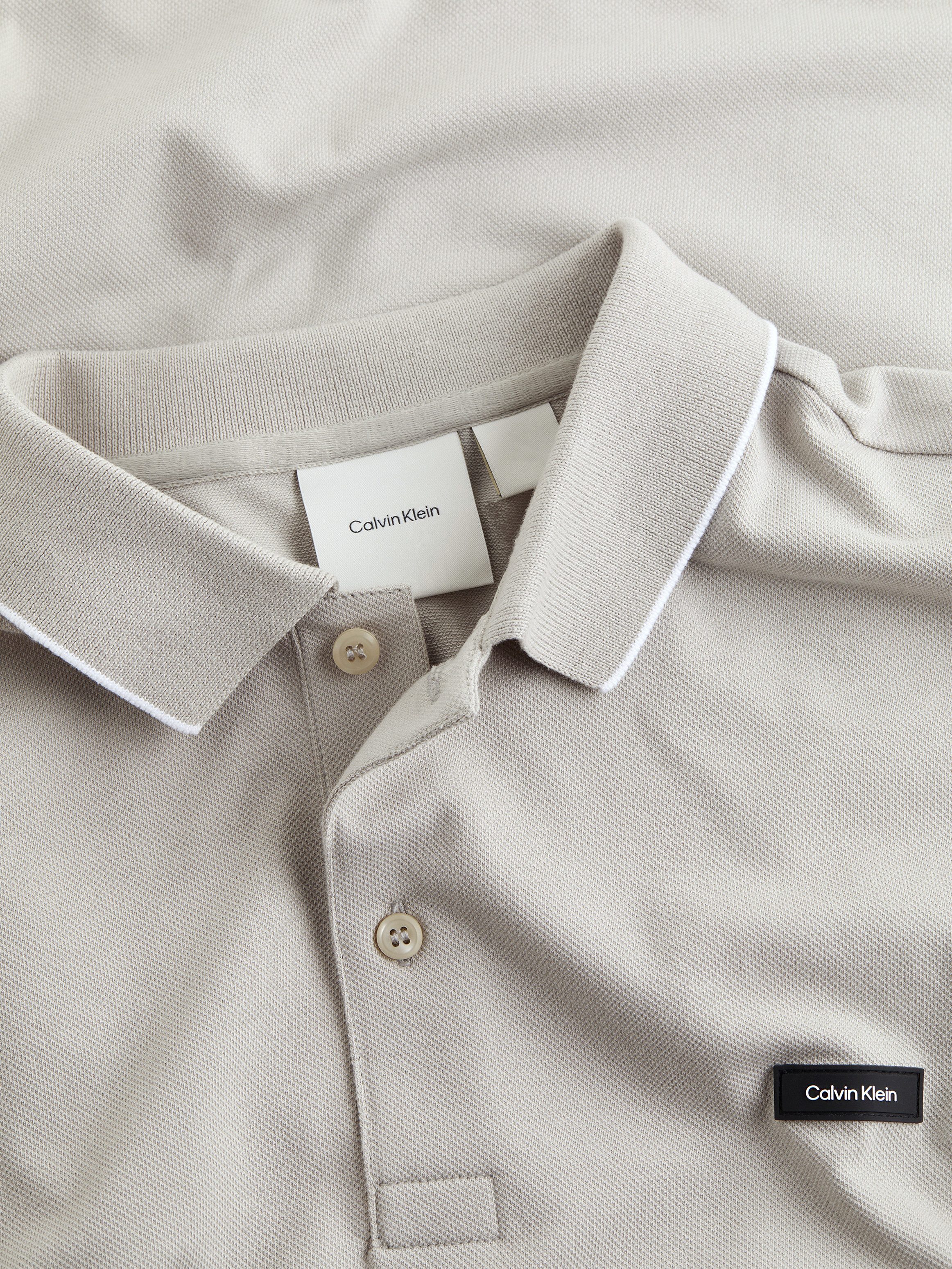 Calvin Klein Poloshirt STRETCH PIQUE TIPPING POLO met streepdetail op de kraag