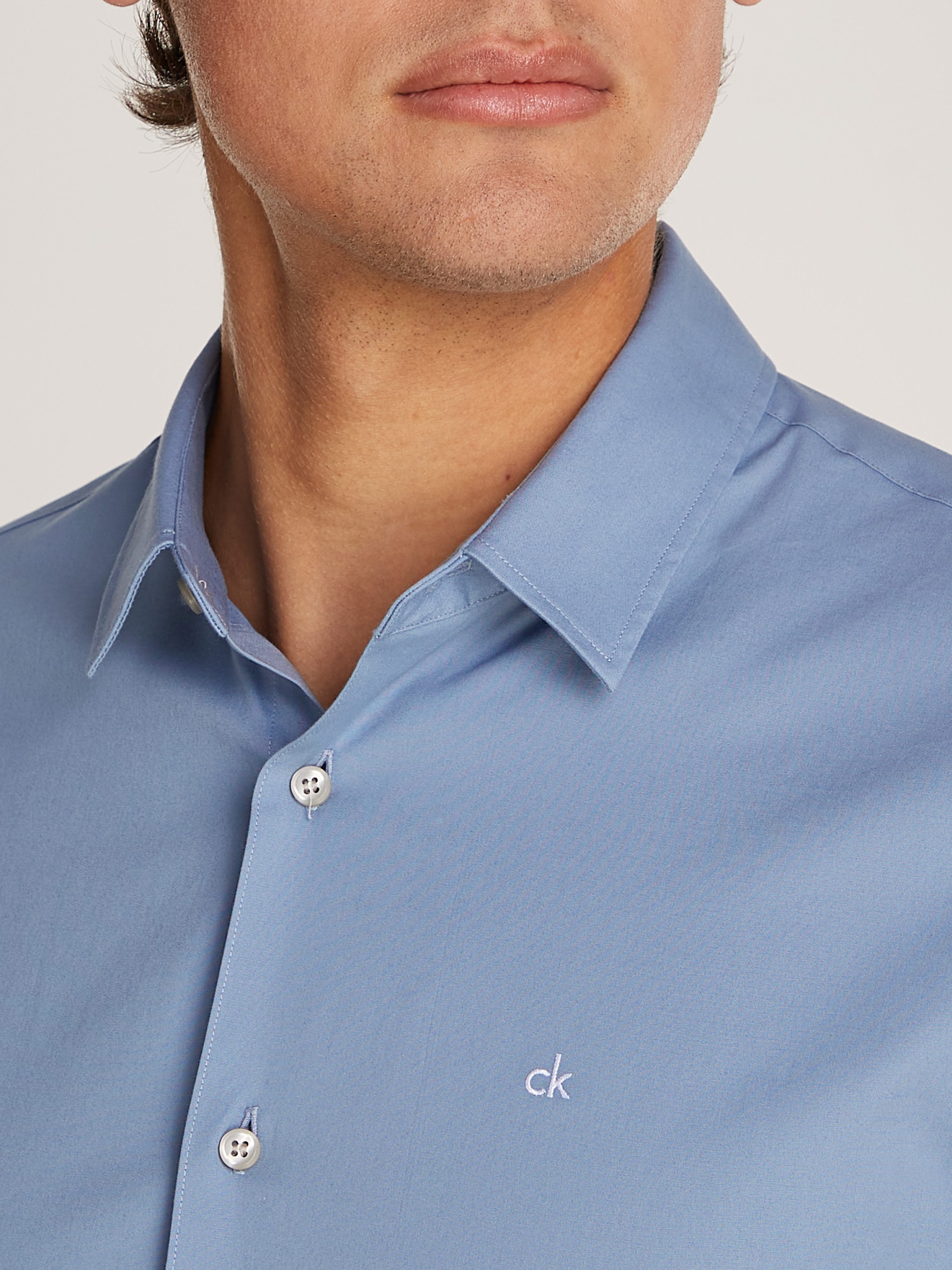 Calvin Klein Overhemd met lange mouwen SLIM FIT STRETCH POPLIN