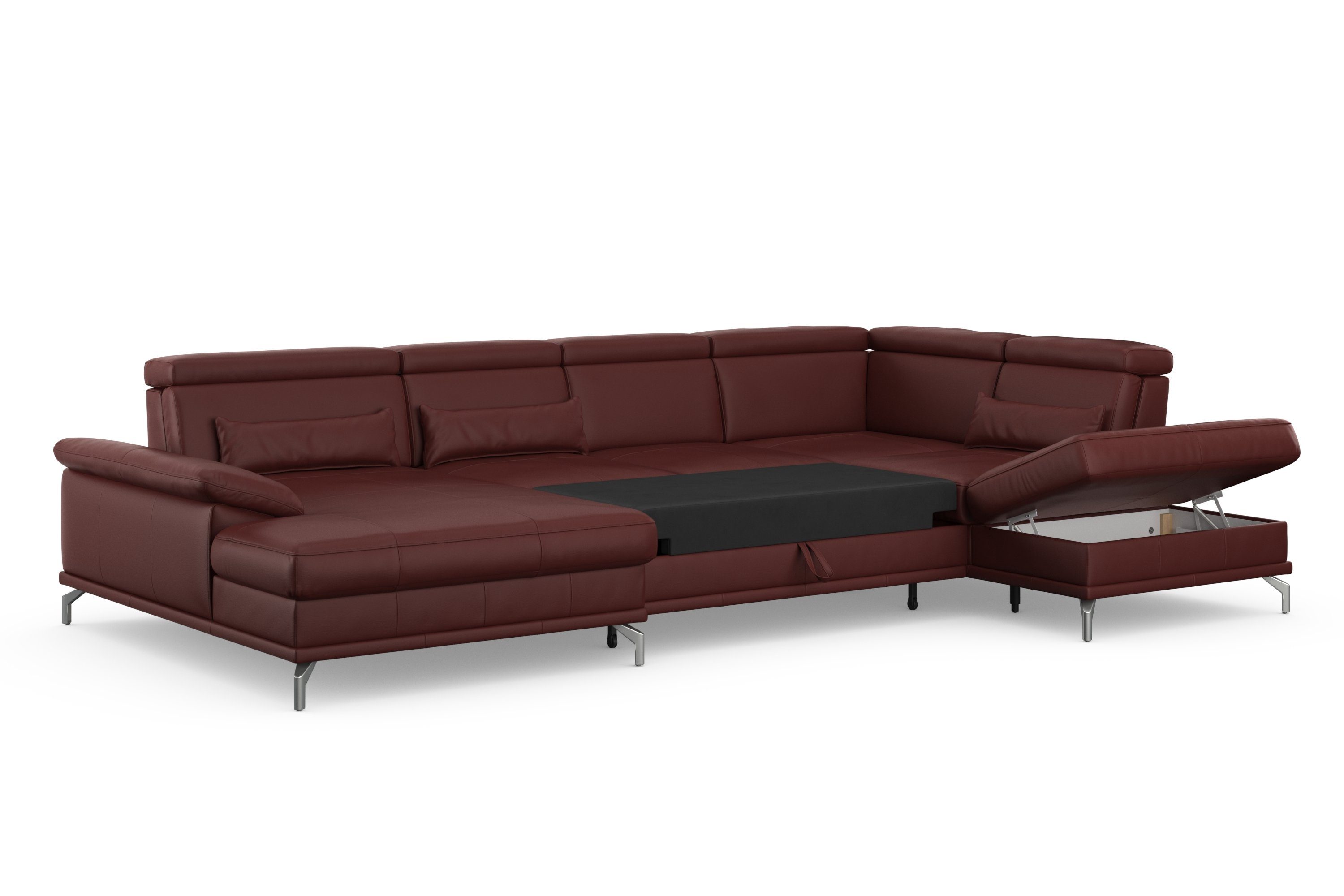 sit&more Zithoek Cabrio U-vorm, met zitdiepteverstelling, arm- en hoofdsteunverstelling