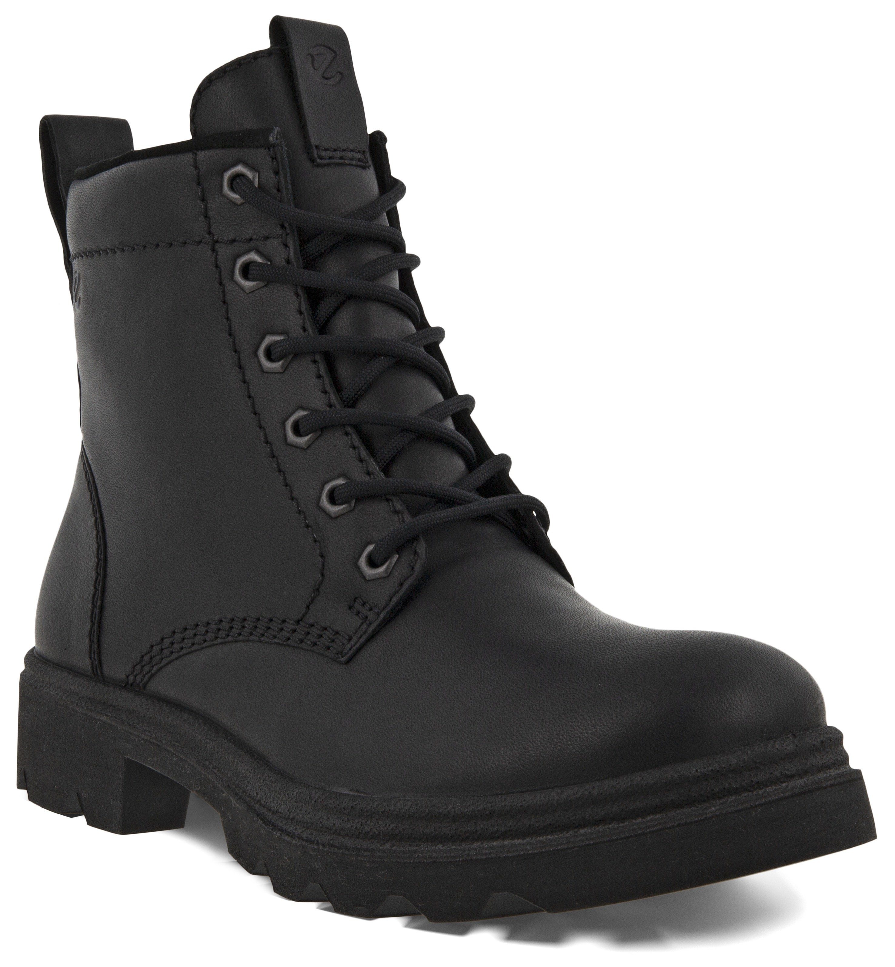 Ecco Hoge veterschoenen Grainer W ankle boot, winter boots, block heel, with lambswool lining