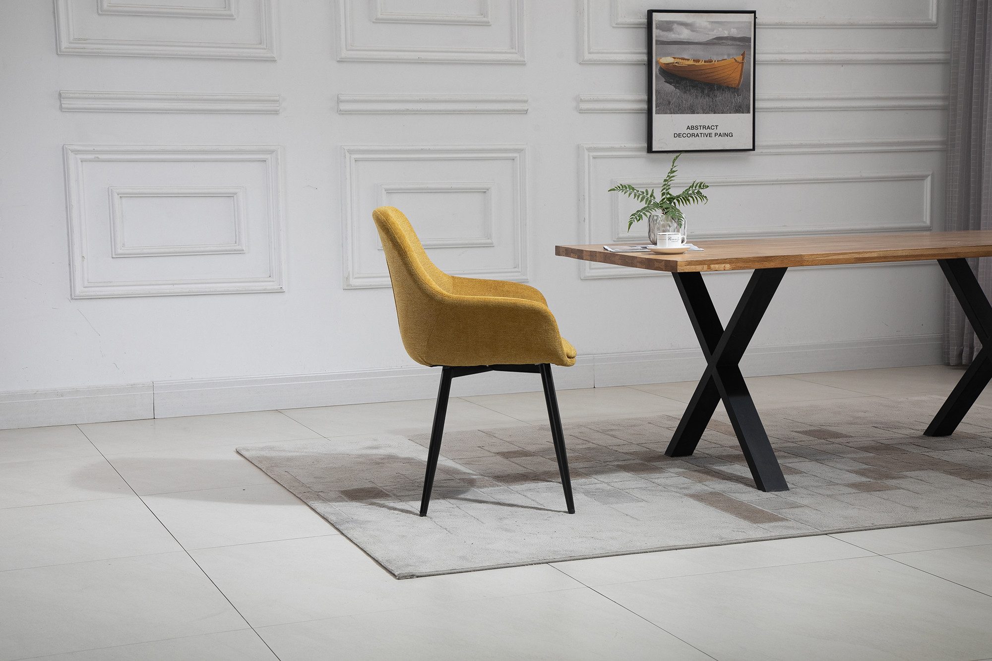 SalesFever Eethoek Tafelblad behandeld met OSMO hardwasolie in zijdeglans afwerking (set, 5-delig)