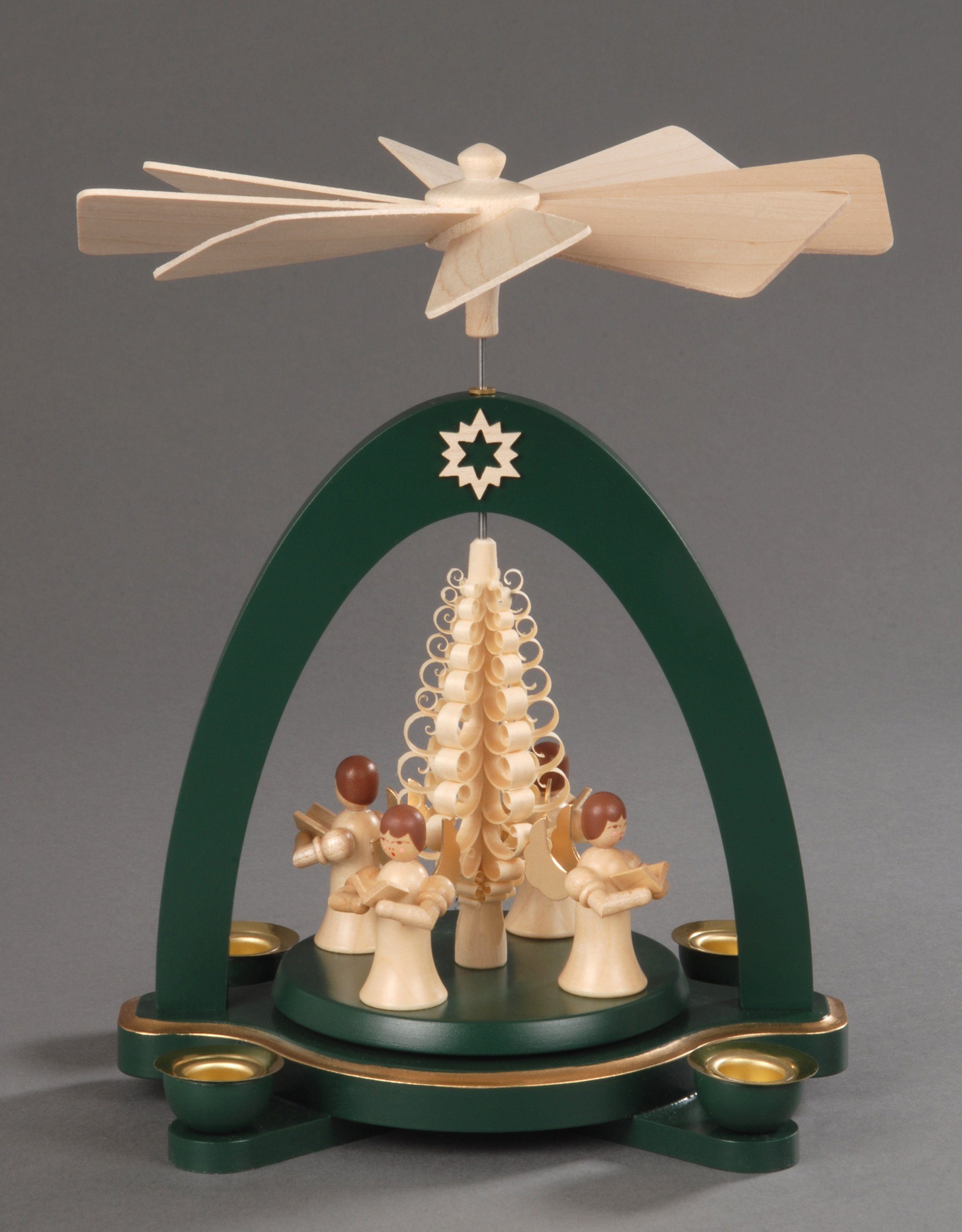 Albin Preissler Kerstpiramide 4 stehende Engel mit Spanbaum (1 stuk)