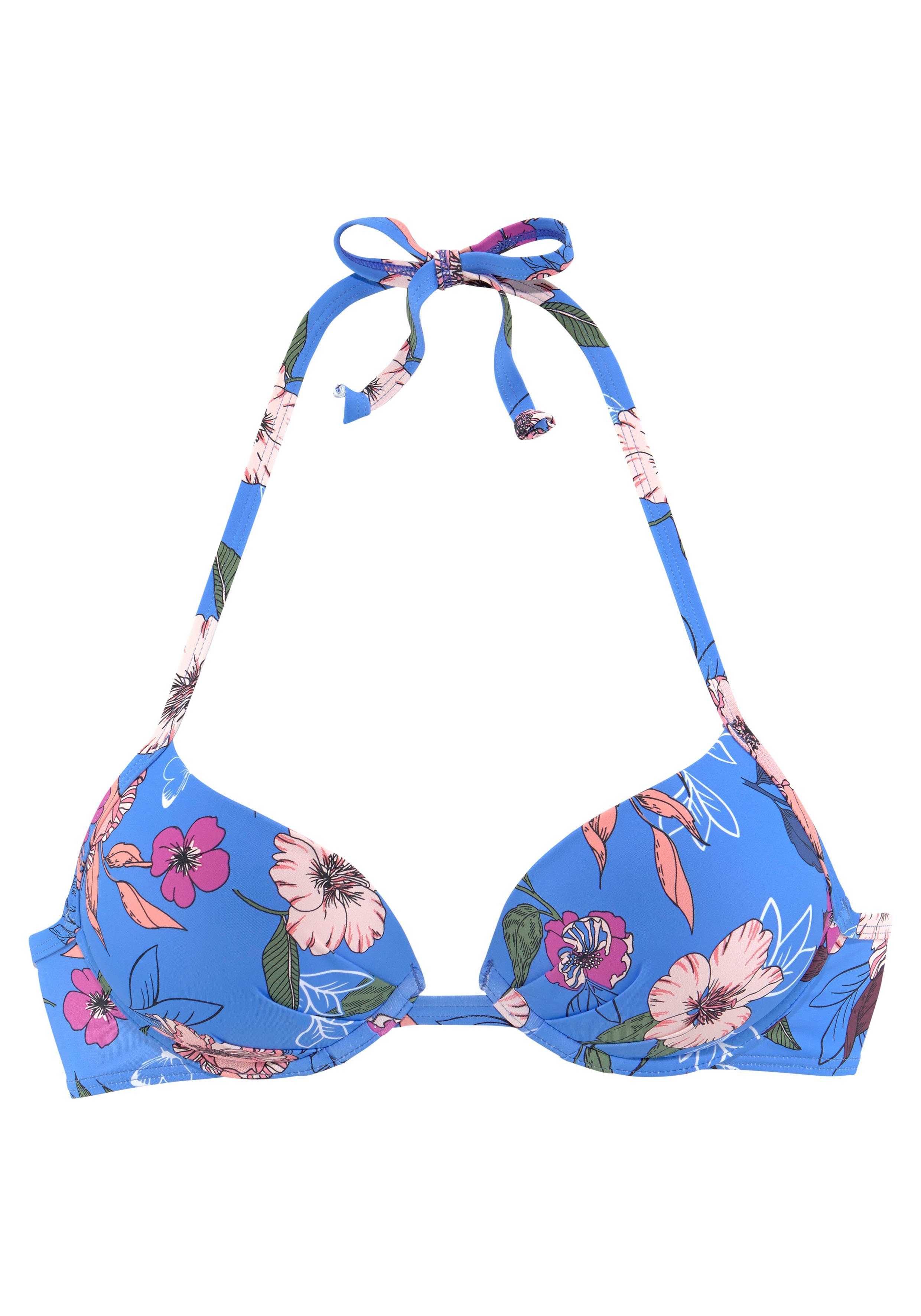 s.Oliver RED LABEL Beachwear Push-upbikinitop Maya met een bloemmotief