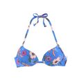 s.oliver red label beachwear push-upbikinitop maya met een bloemmotief blauw