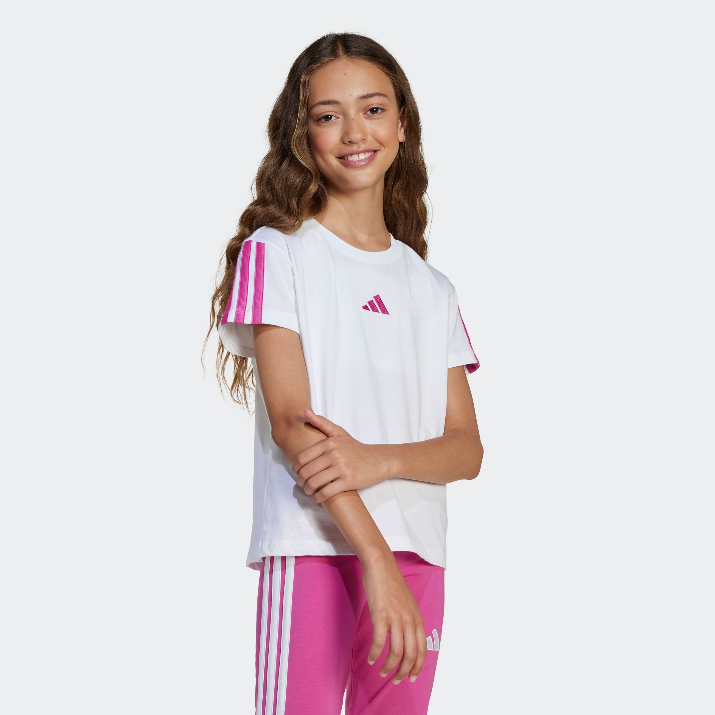adidas Sportswear T-shirt JG 3S TEE 160 meisjes t-shirts maat 170 wit