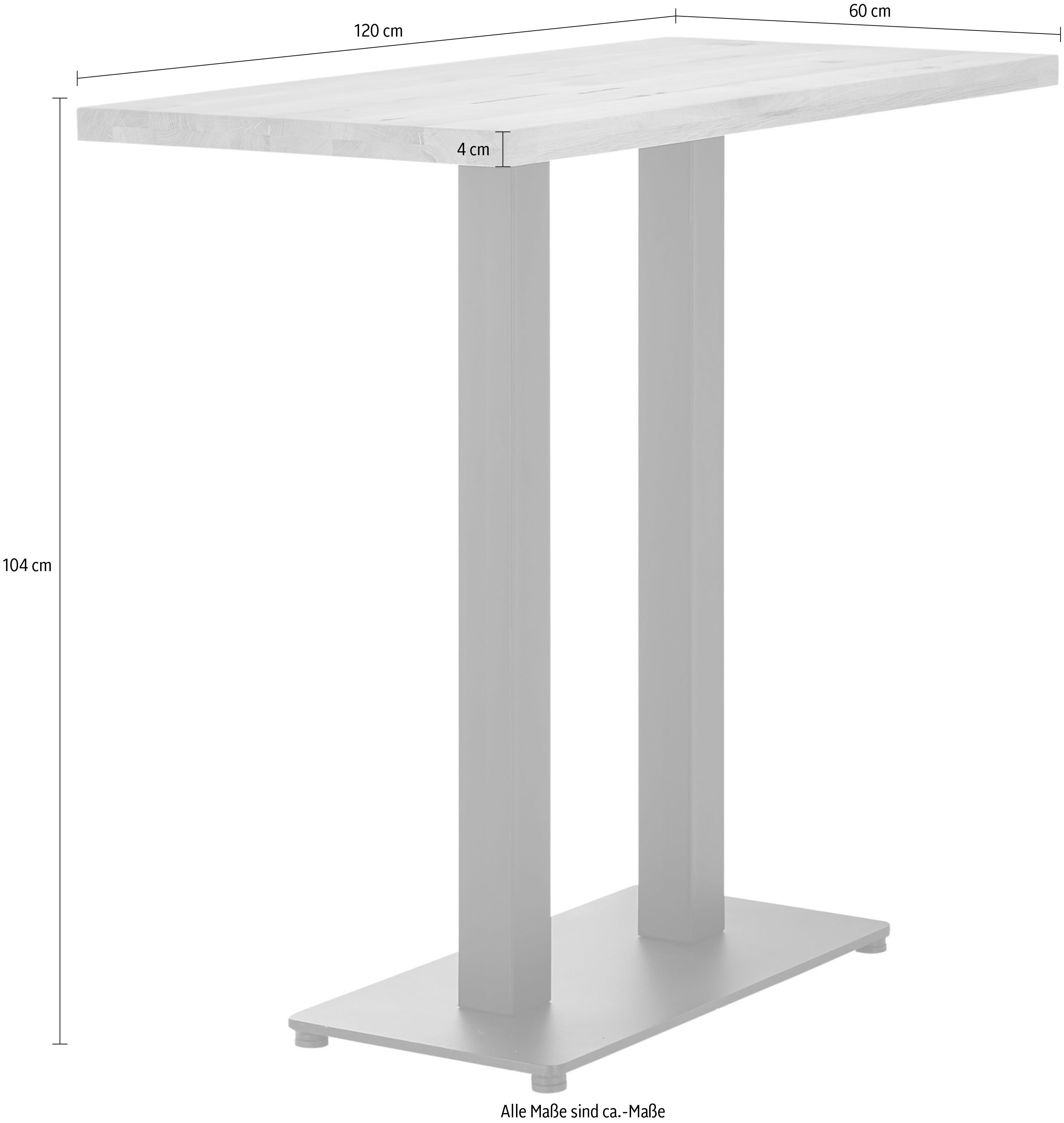 Stolkom Bartafel Jay eik massief hout geolied, hoge tafel BxHxD 120x104x60 cm