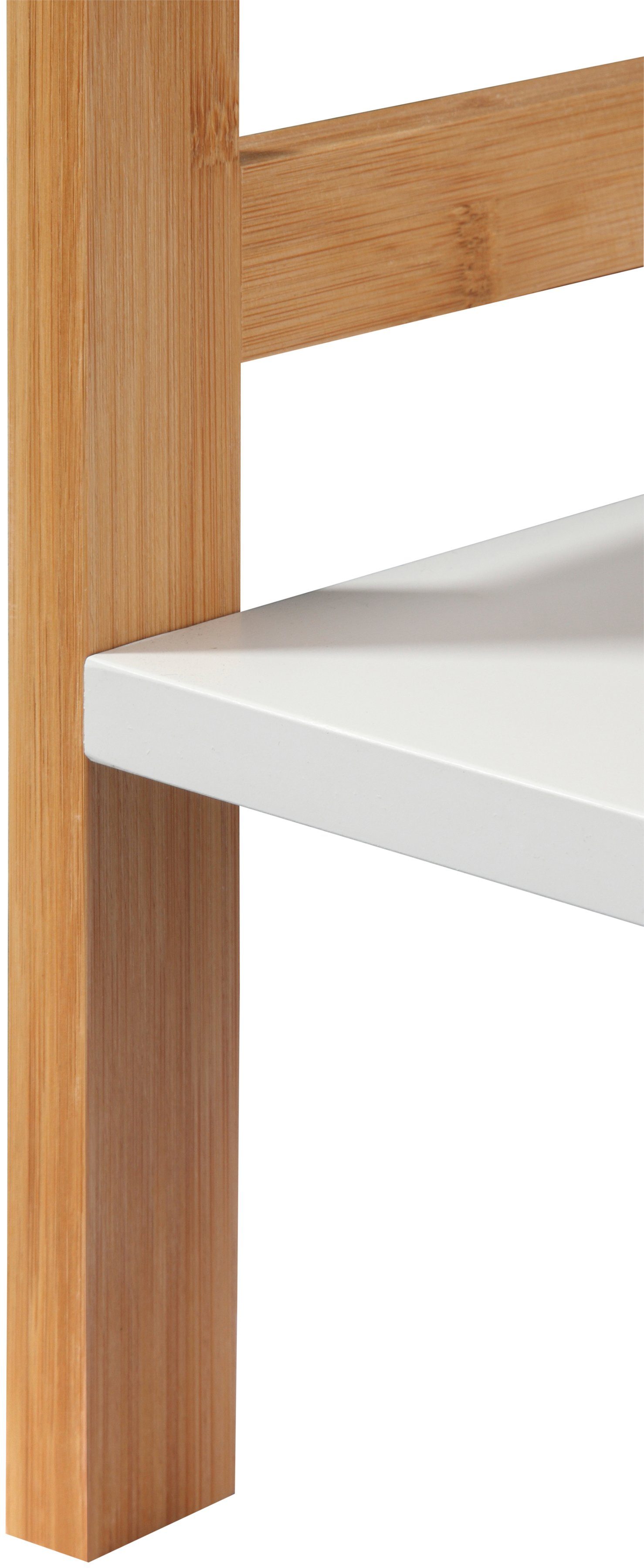 welltime Badkamerrekje Spa Planchet van wit gelakt MDF, poten van robuust bamboe (set)