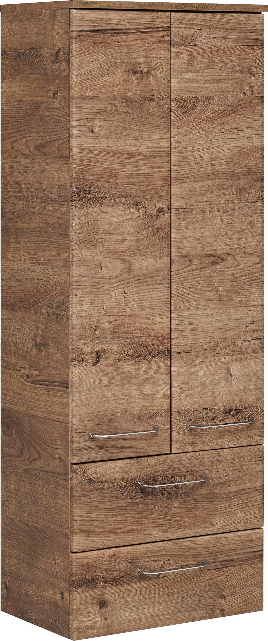 Saphir Halfhoge kast Quickset badkamermeubel 50 cm breed, 2 deuren, 2 laden, 2 planken Badkamer-halfhoge kast inclusief deurdemper, grepen in glanzend