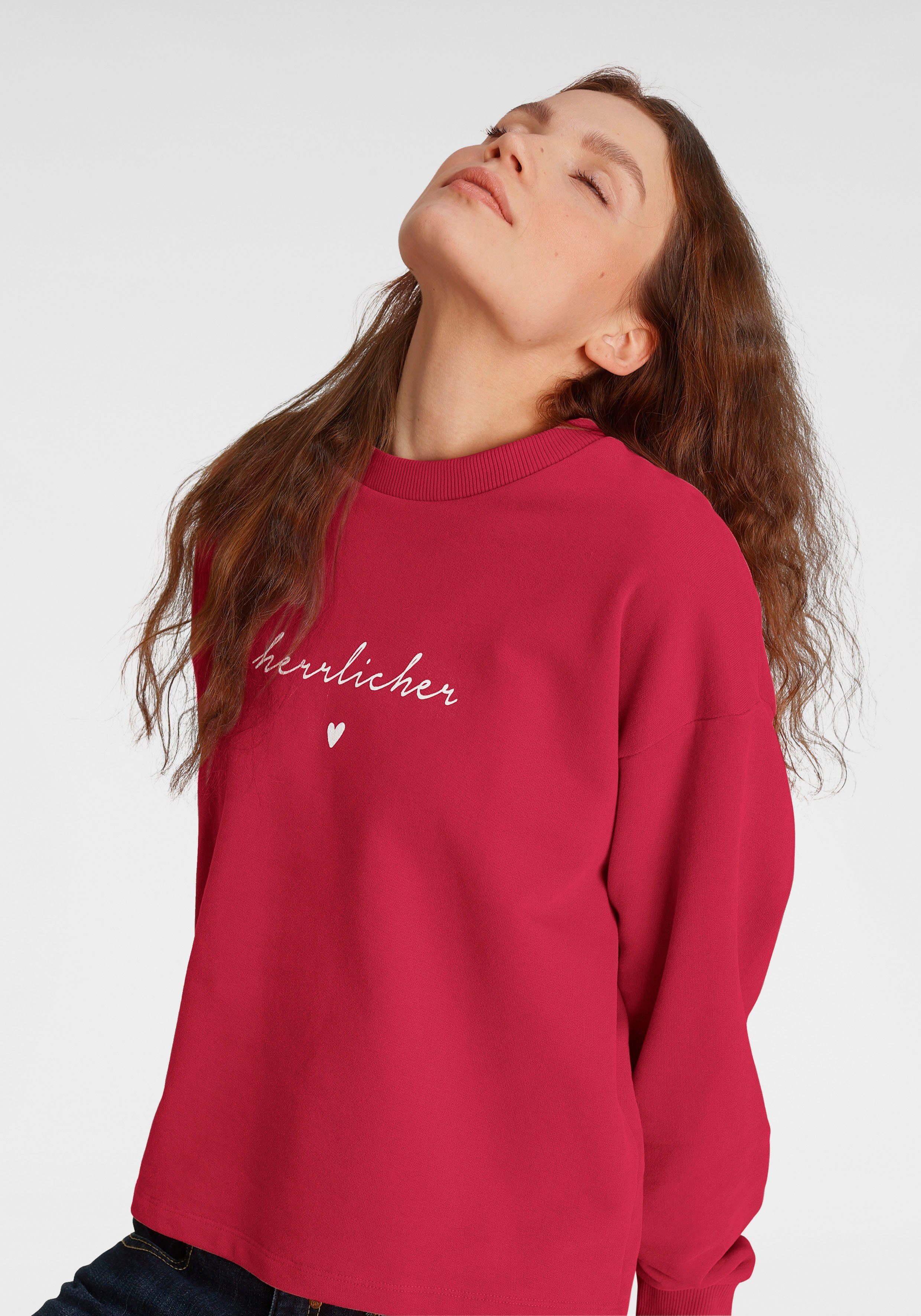 Herrlicher Sweatshirt OTINA met herrlicher logo-statement-print