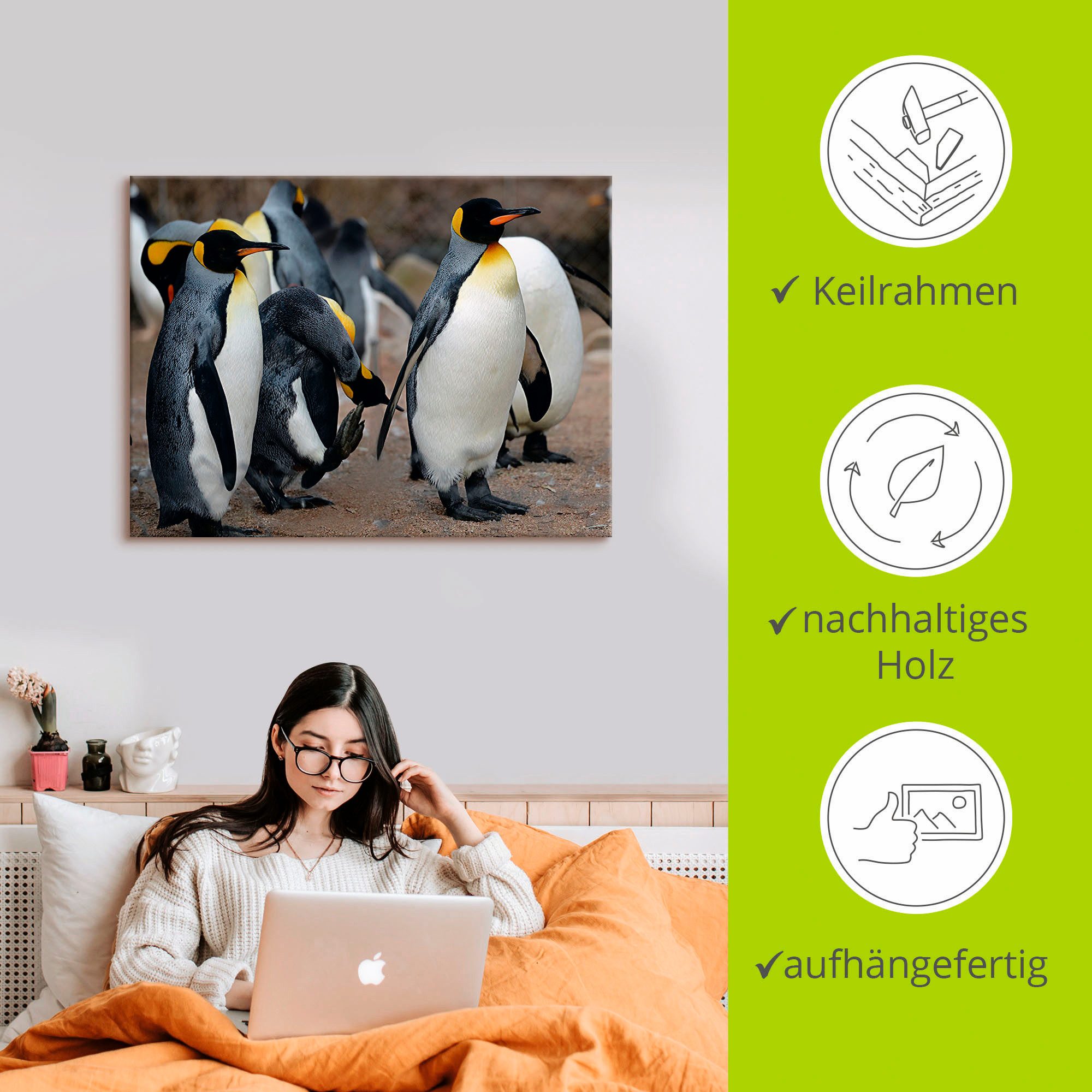 Artland Artprint Koningspinguïn als artprint op linnen, muursticker in verschillende maten