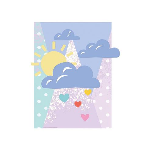 Komar wanddecoratie Winnie Pooh Clouds, zonder lijst