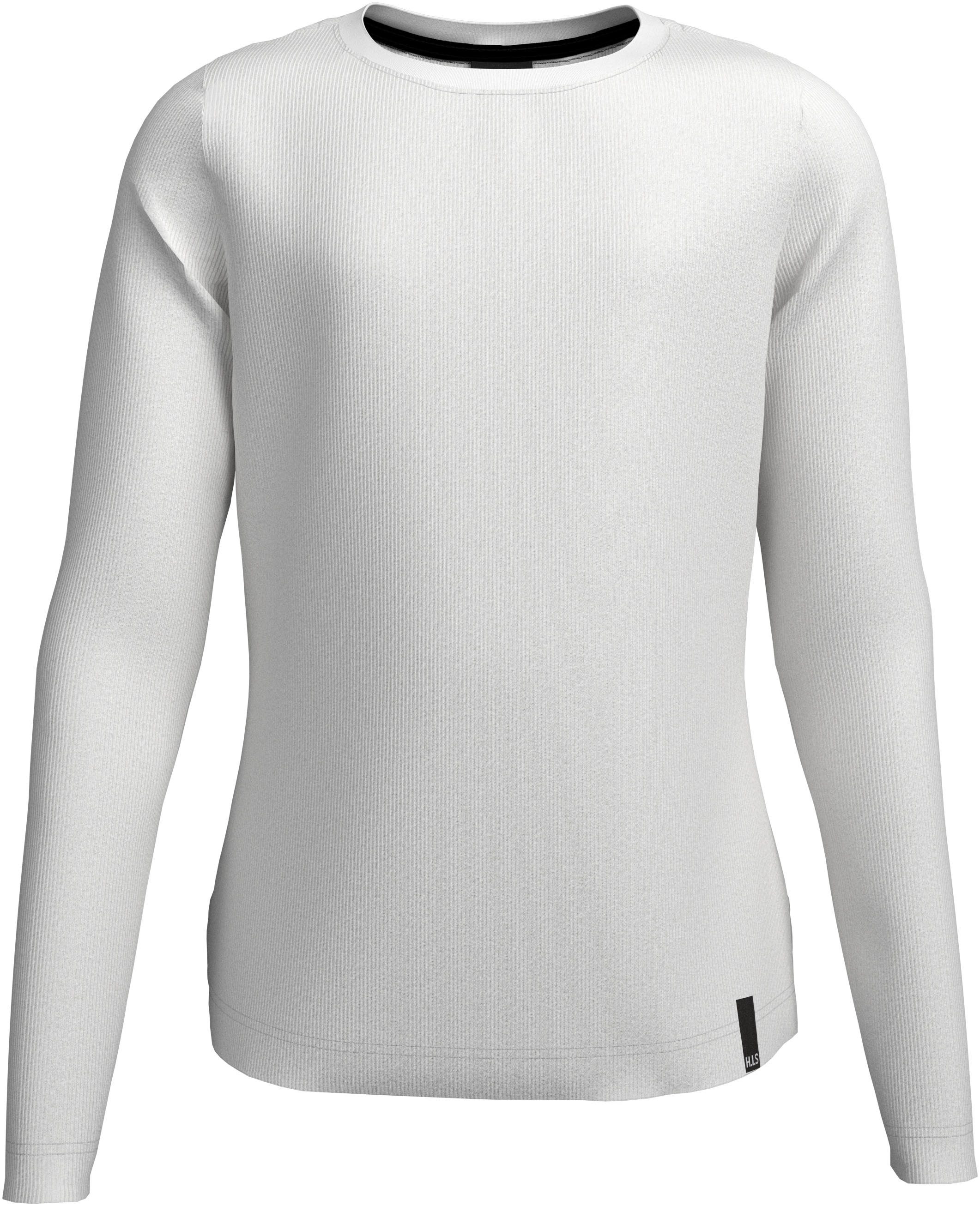 H.I.S Shirt met lange mouwen 2-pack shirts van ribstof (2-delig)