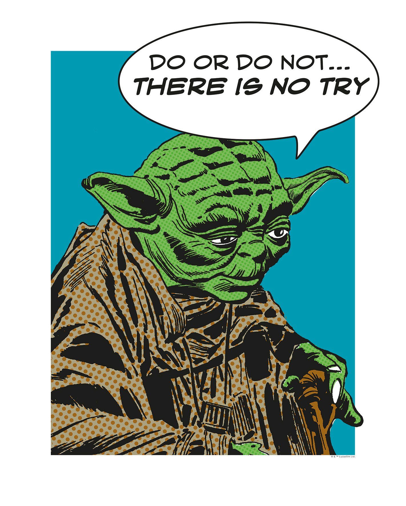 Komar wanddecoratie Star Wars Classic Comic Quote Yoda, zonder lijst