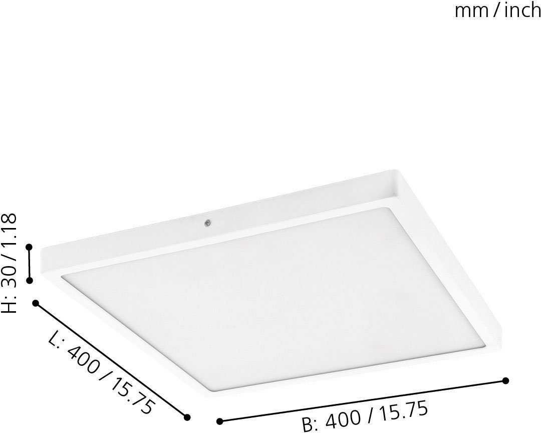 EGLO Opbouwarmatuur FUEVA 1 slank design, slechts 3 cm hoog (1 stuk)
