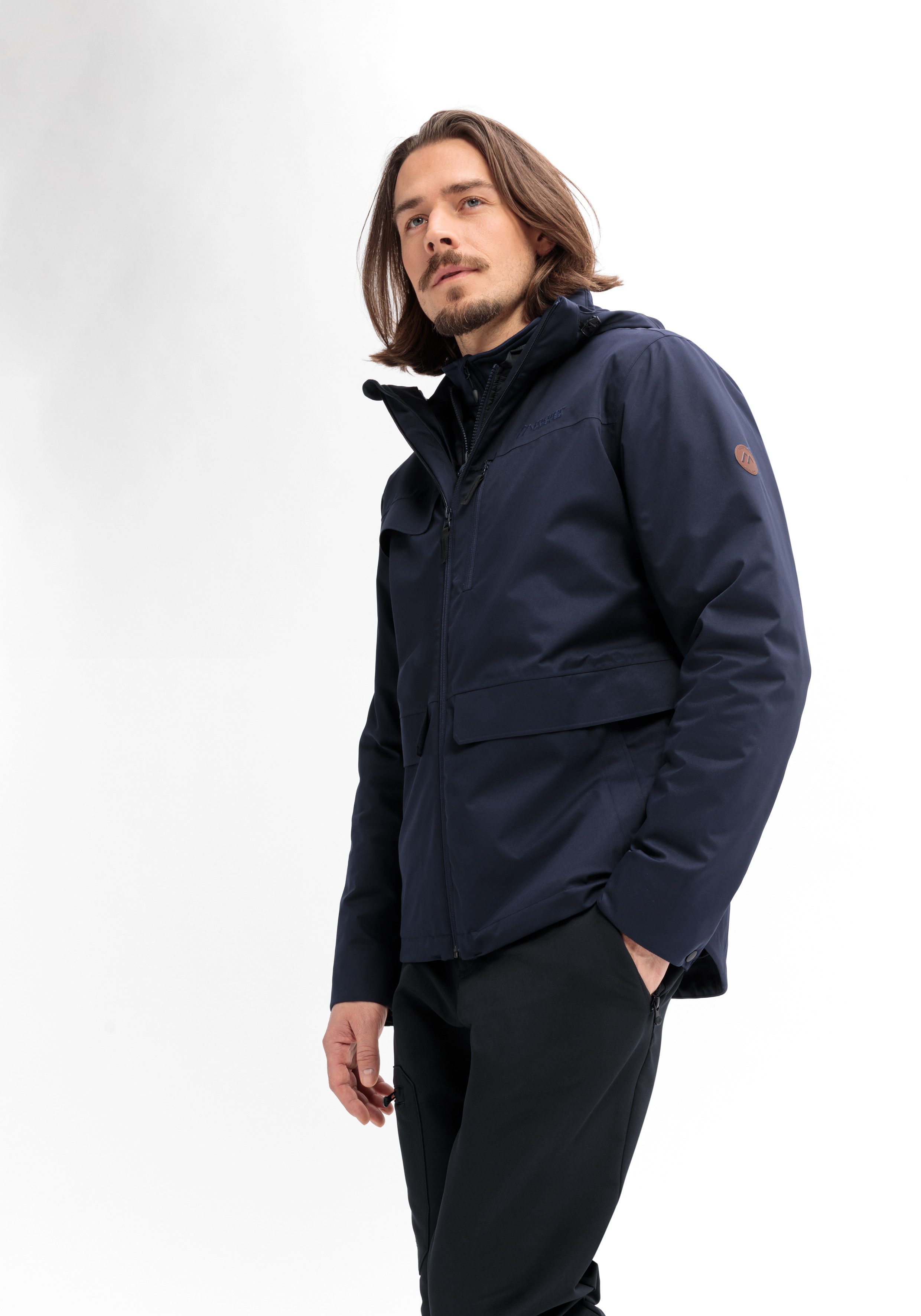 Maier Sports Functioneel jack WOUT Heren outdoor-jack, wind/waterdicht, 2 ritszakken en capuchon