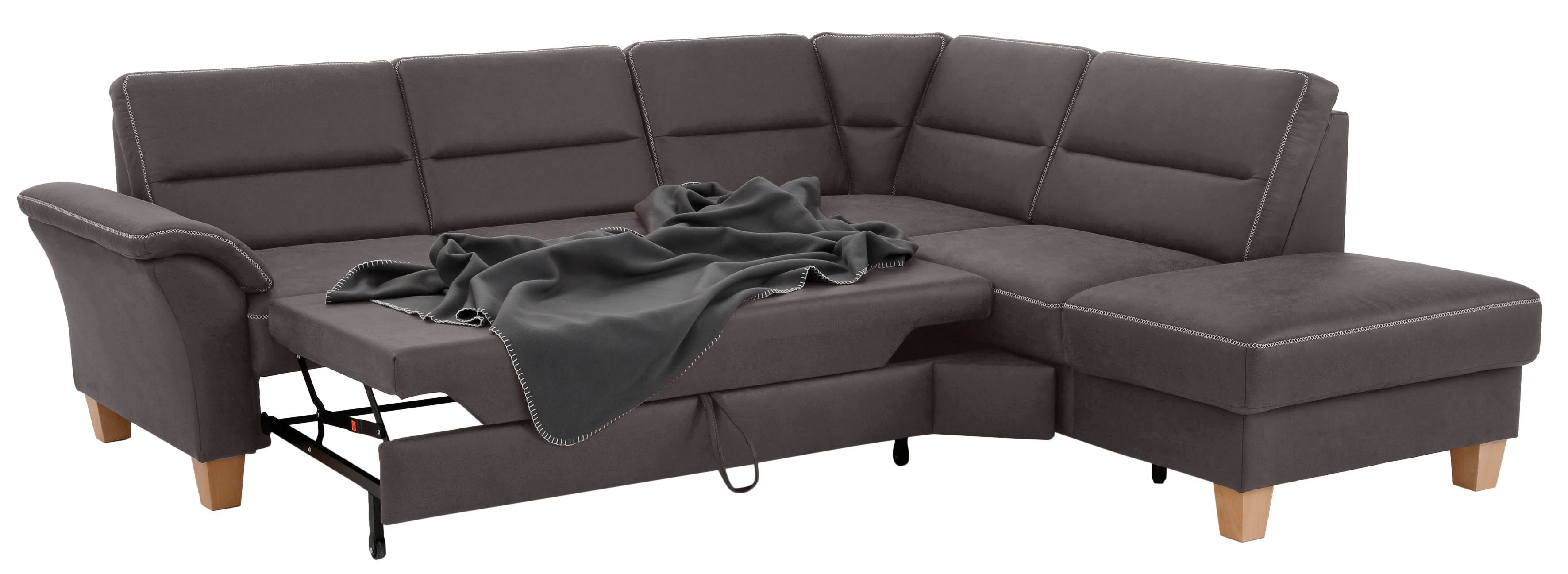 Home affaire Hoekbank Soleo L-model comfortabel door trapezehoek met relaxfunctie, ook met slaapfunctie