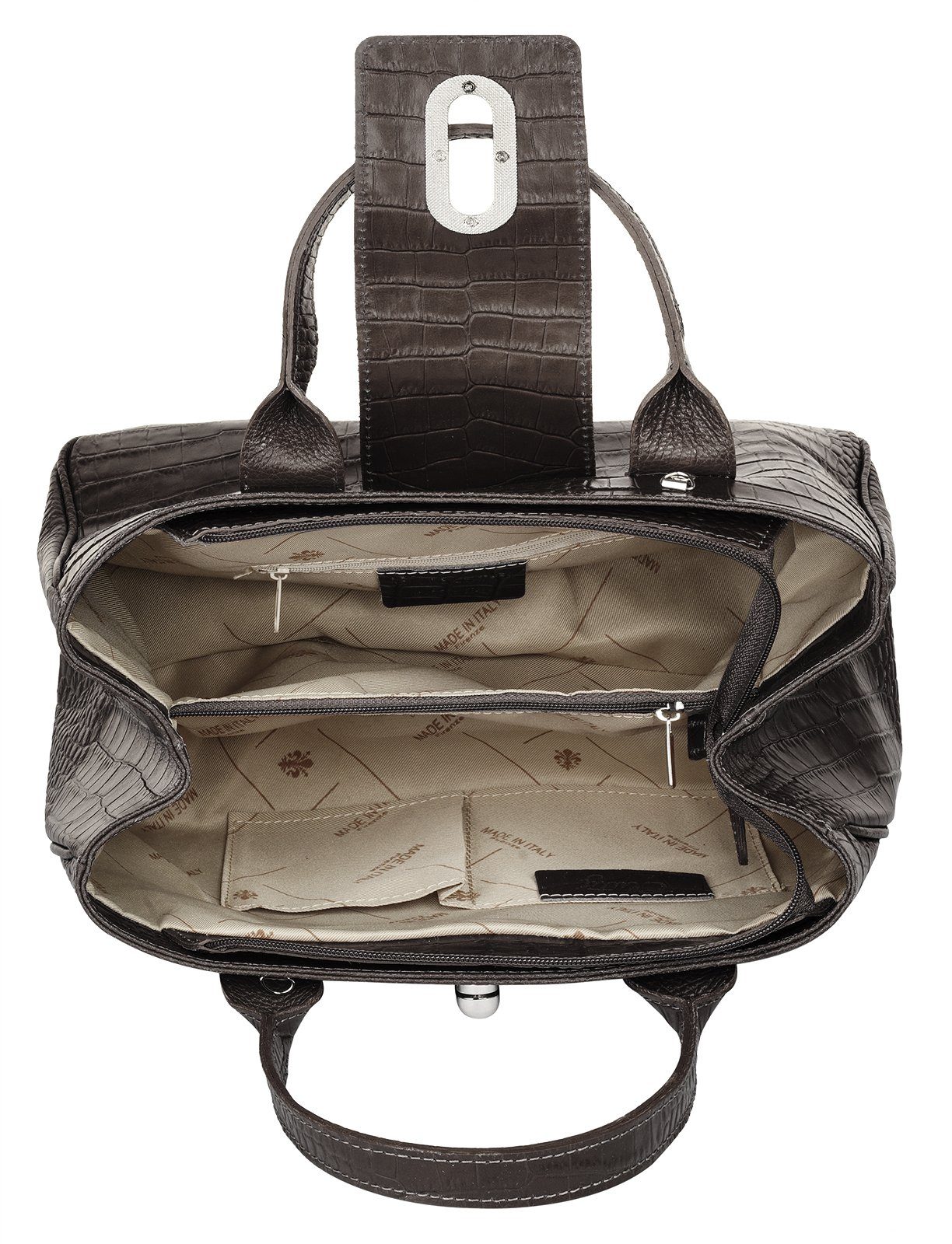 Cluty Tas echt leer, made in italy (1-delig)