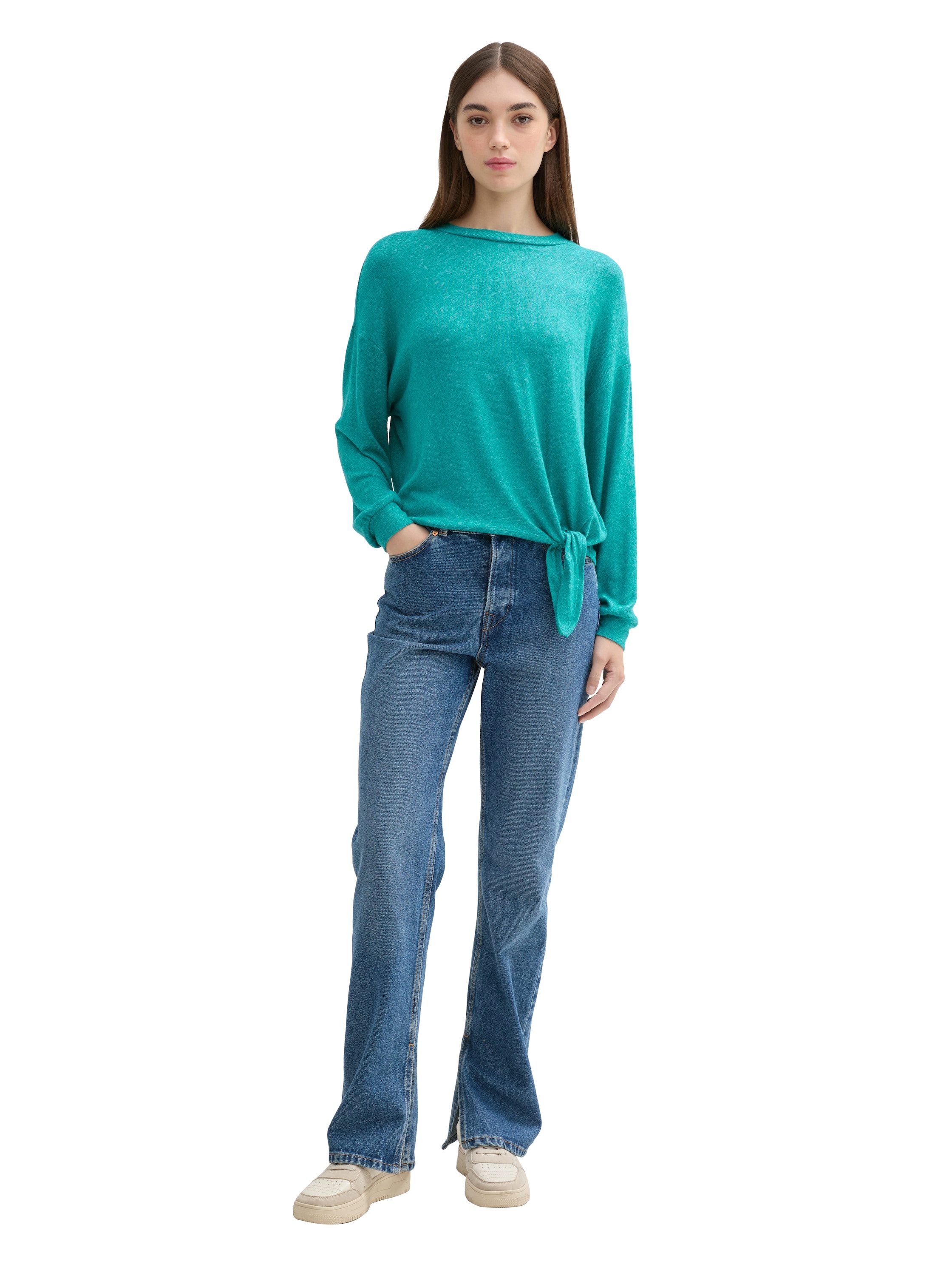 Tom Tailor Denim Shirt met lange mouwen met knoopdetail opzij