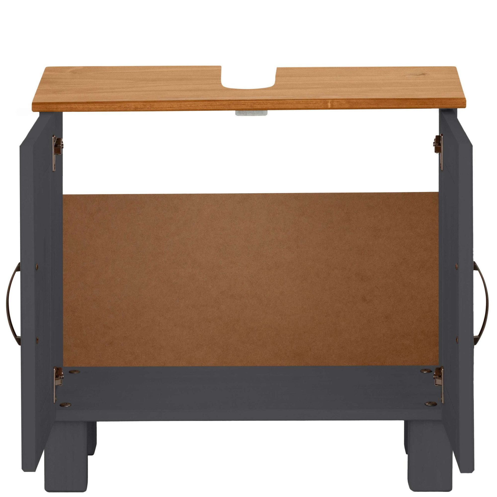 Home affaire Wastafelonderkast Rodby Massief, FSC®-gecertificeerd hout, grepen metaal, breedte 60 cm, hoogte 55 cm
