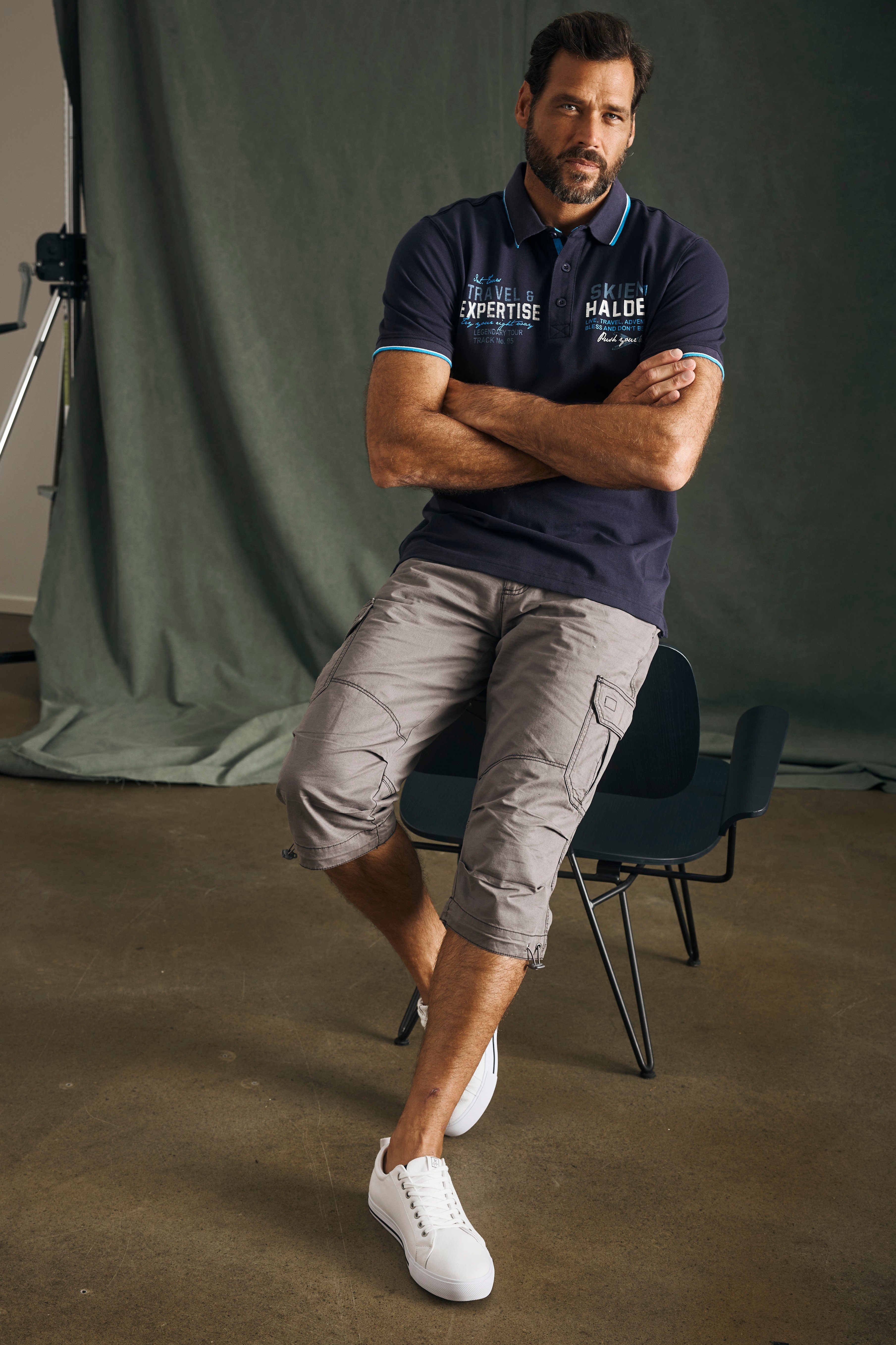 Man's World Poloshirt Korte mouwen, bedrukt ontwerp, polokraag, van katoen