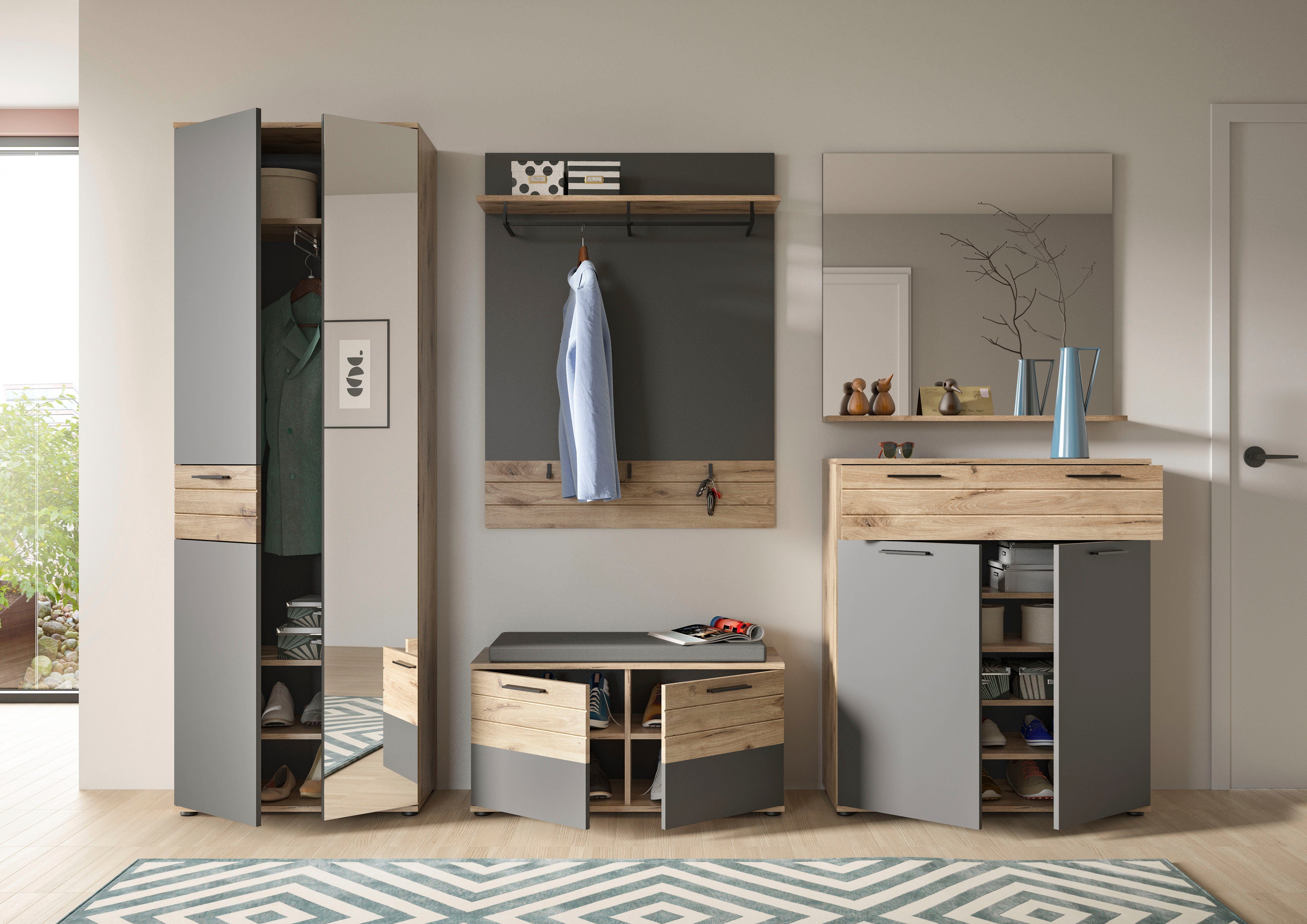 INOSIGN Halmeubelset Riga, Breedte 280 cm, hoogwaardige groeffrezing, 5-delig, bestaande uit: (set, 5-delig)