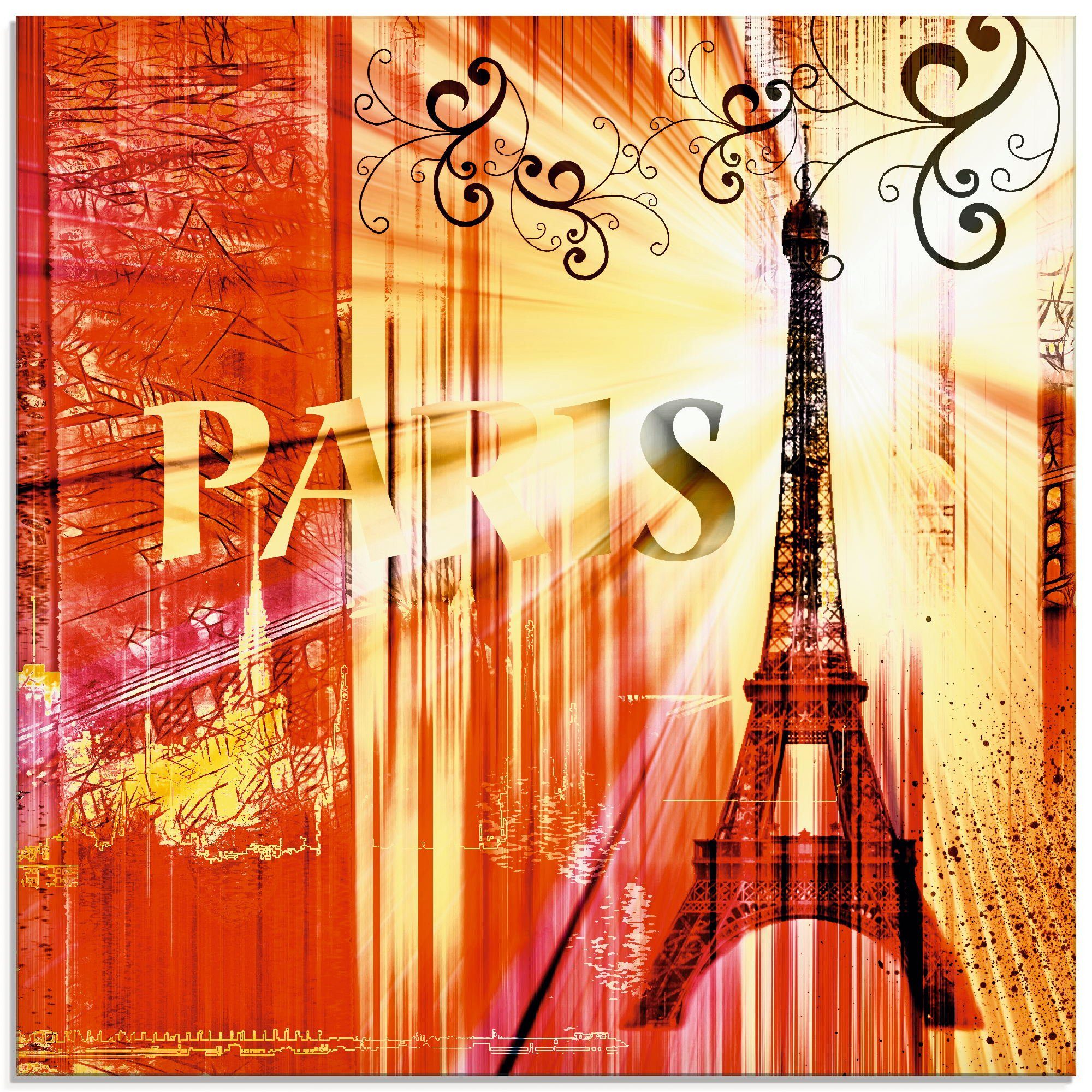 Artland Print op glas Parijs Skyline collage III (1 stuk)