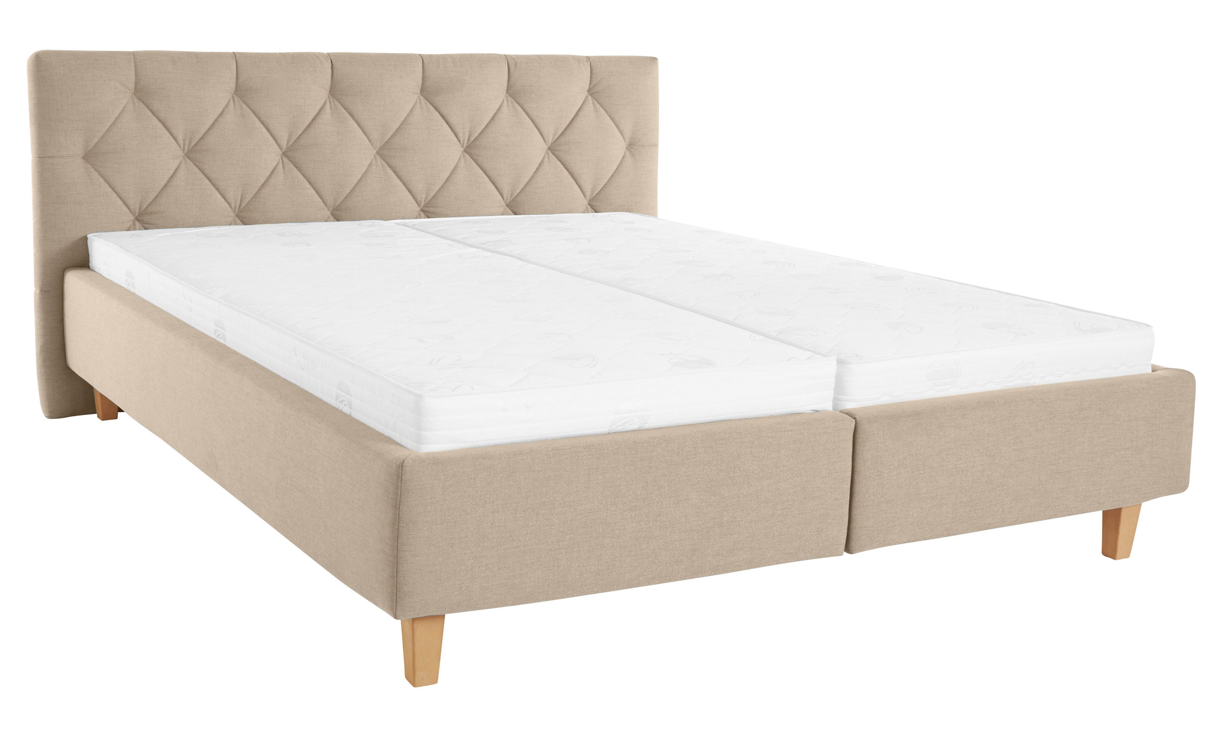 Home affaire Gestoffeerd bed Sunley 100 Kruisstiksel, hoofdbordhoogte 102 cm, zonder of met matras/lattenbodem