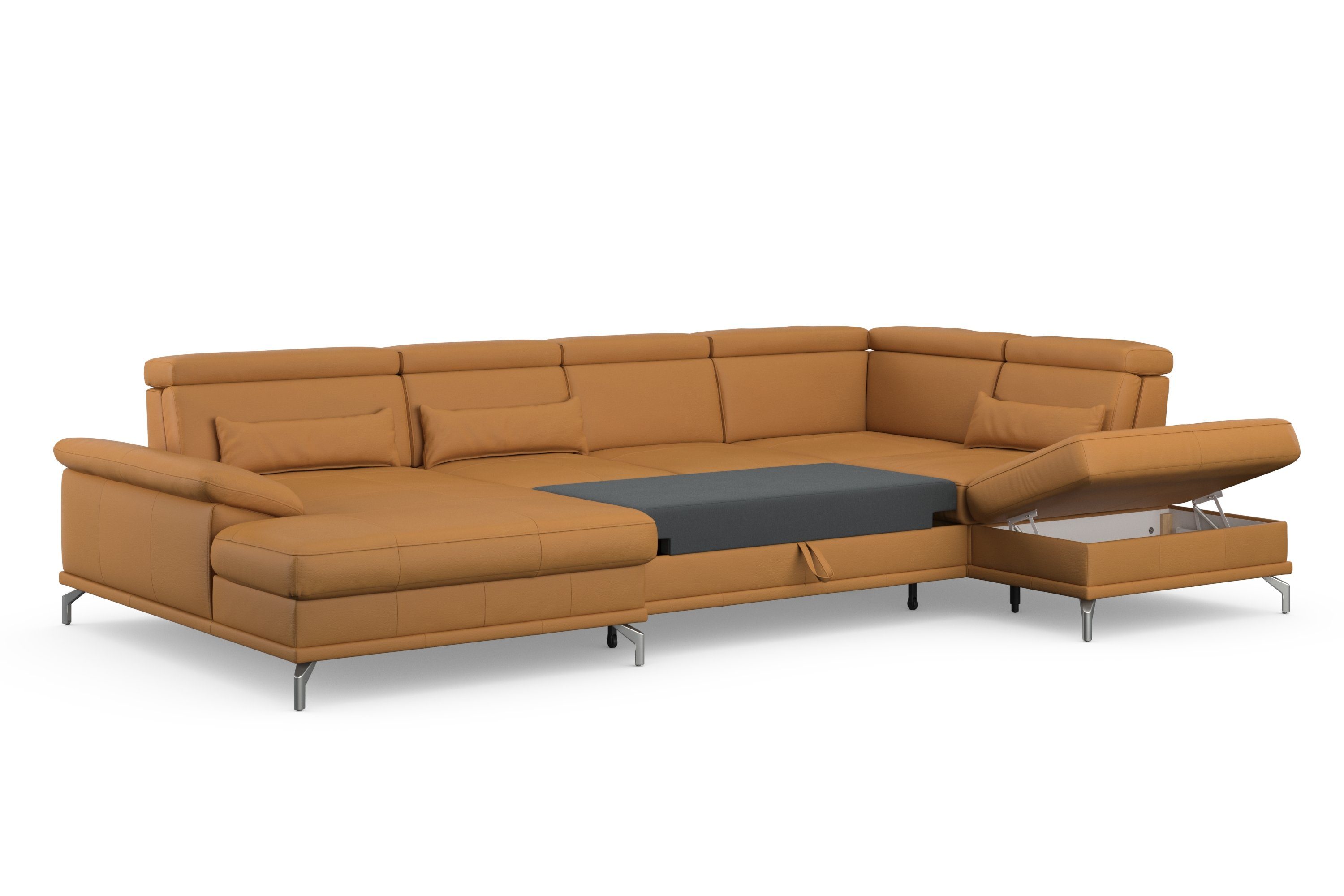 sit&more Zithoek Cabrio U-vorm, met zitdiepteverstelling, arm- en hoofdsteunverstelling