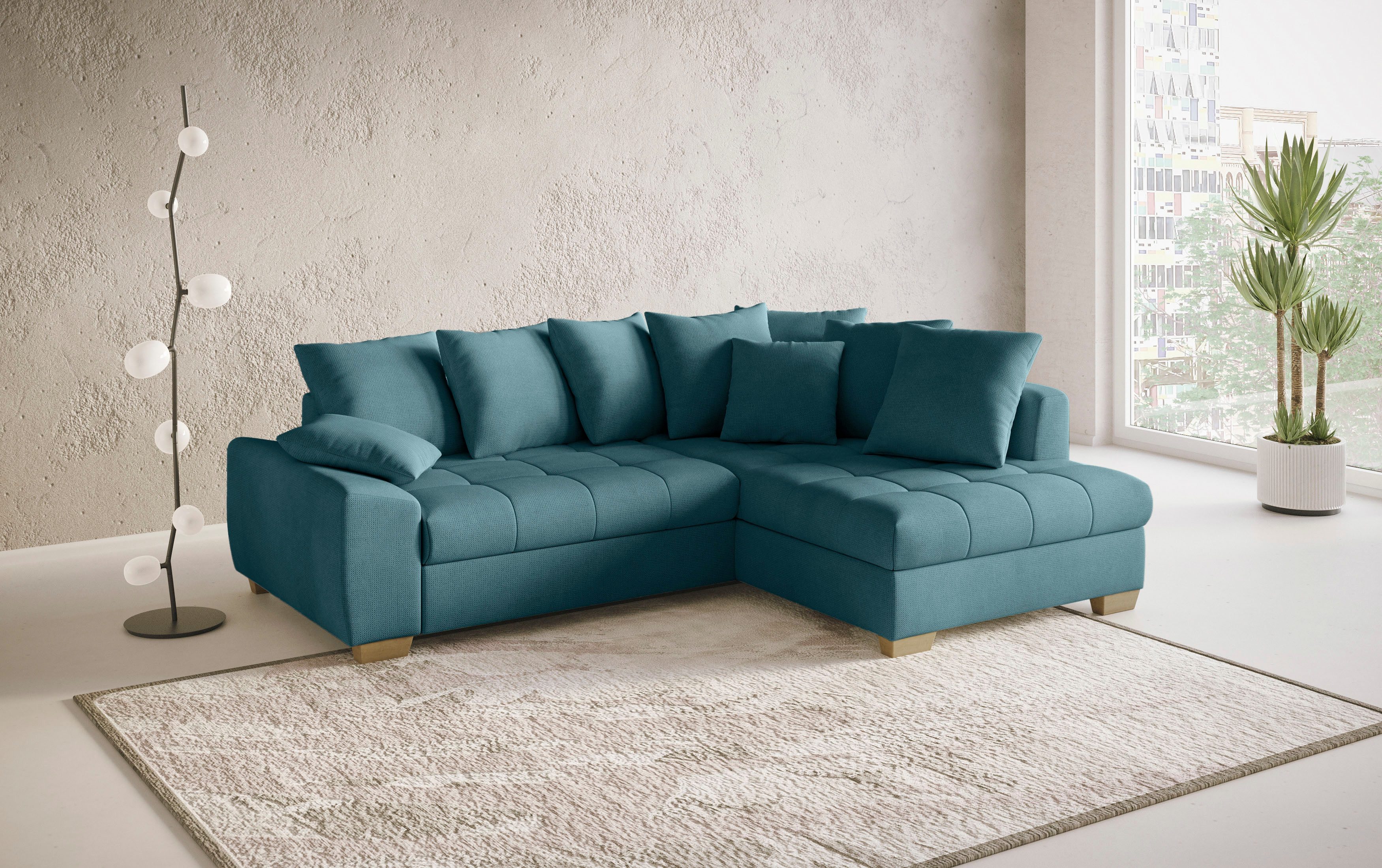 Mr. Couch Hoekbank Nikita II, L-vorm Keuze met bedfunctie, bedlade & RGB-LED-verlichting
