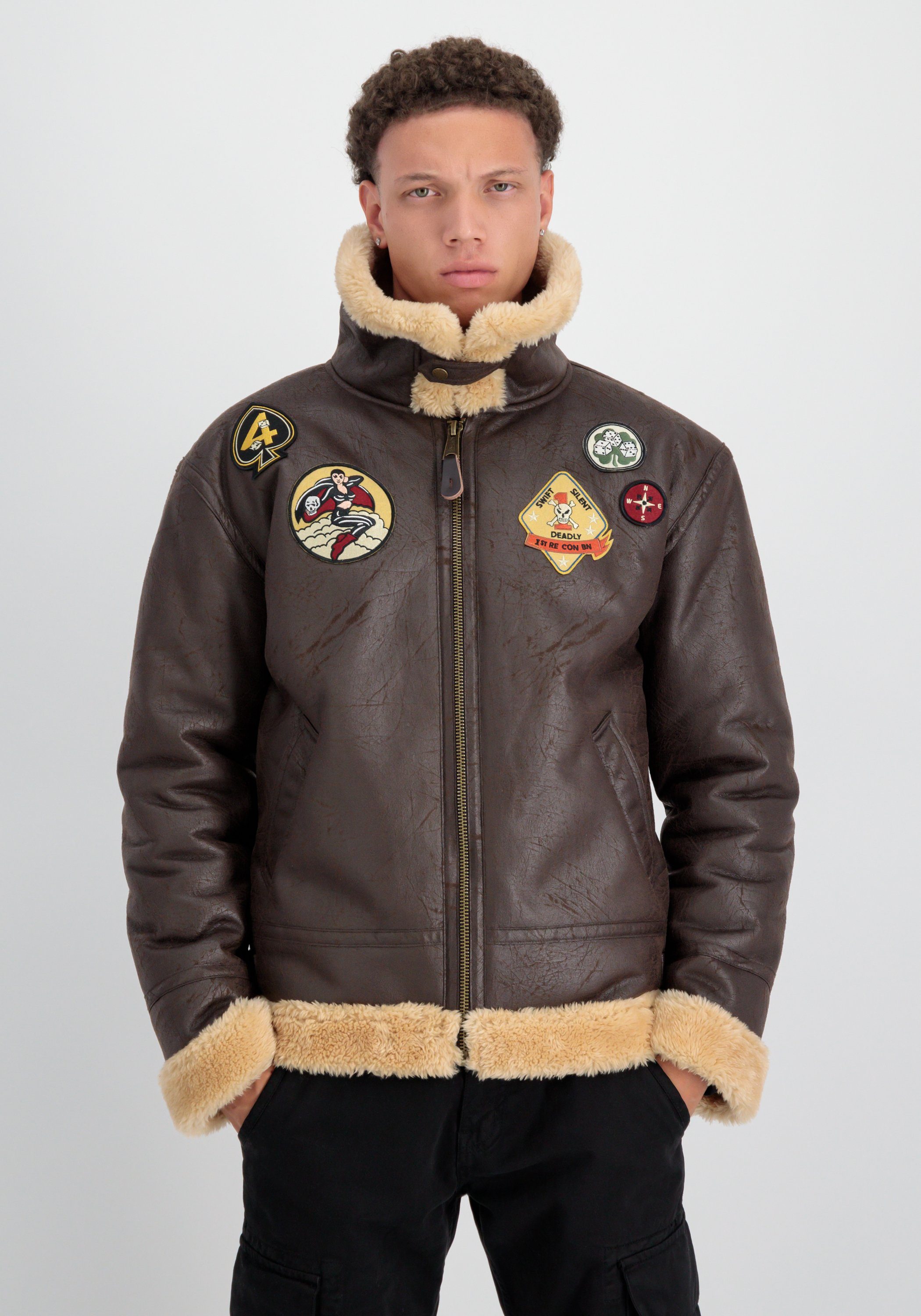 Alpha Industries Leren jack Alpha Industries Men - Leather & Vegan Jackets B-3 FL Custom