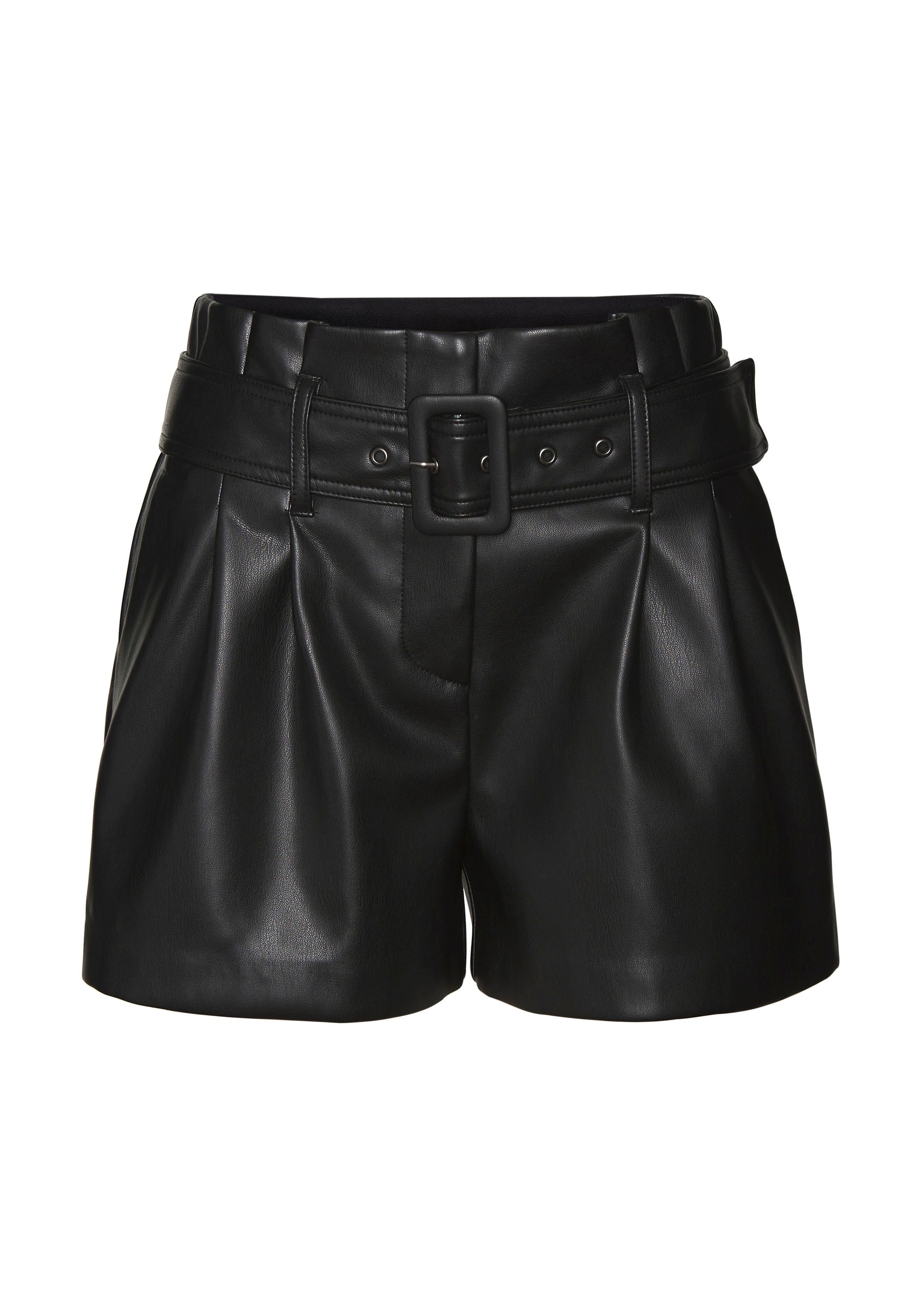 Lascana Short uit kunstleer, kunstleren shorts, elegant, modieus (Met riem)