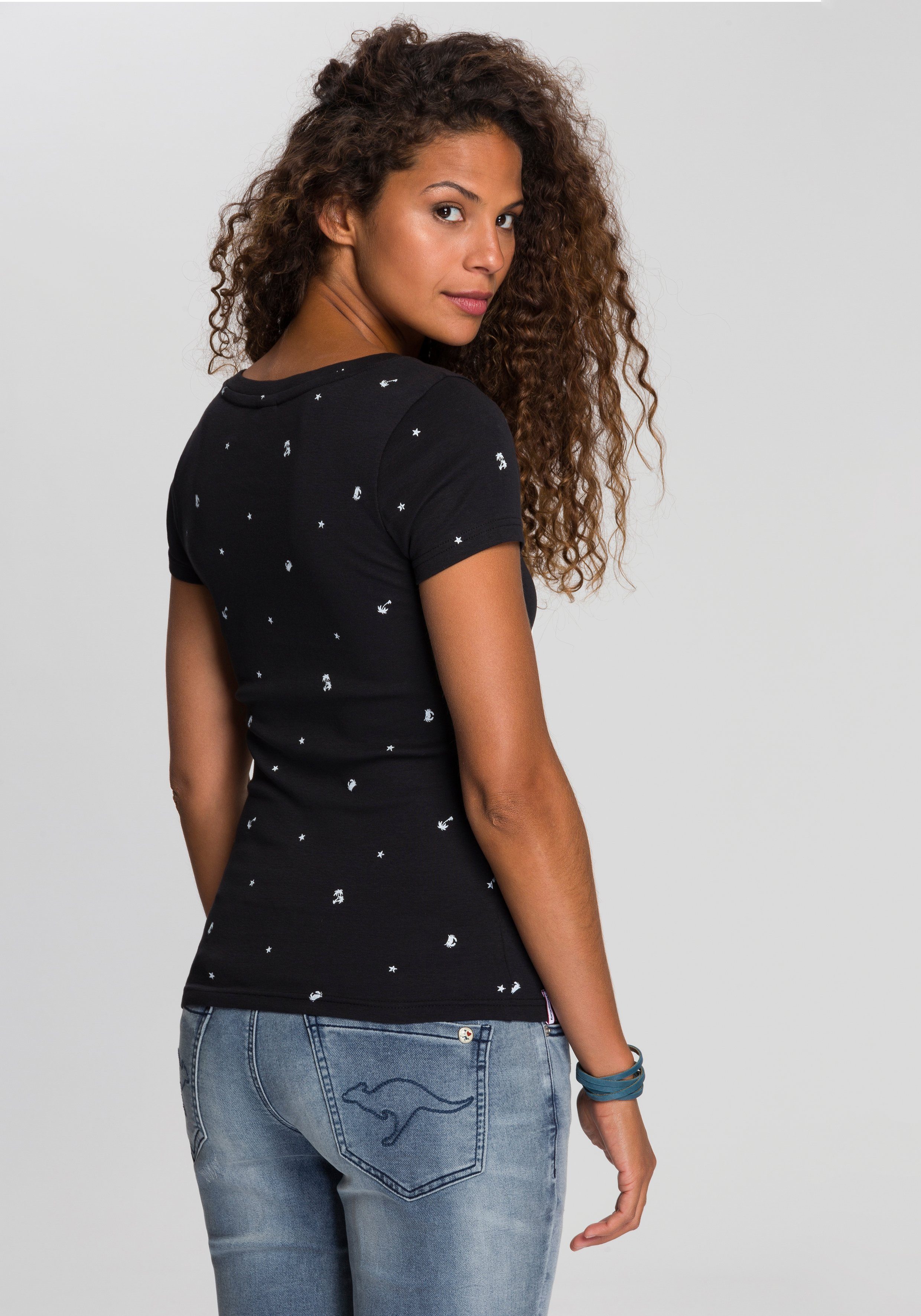 KangaROOS T-shirt Korte mouwen, figuurvolgende pasvorm, van 100% katoen