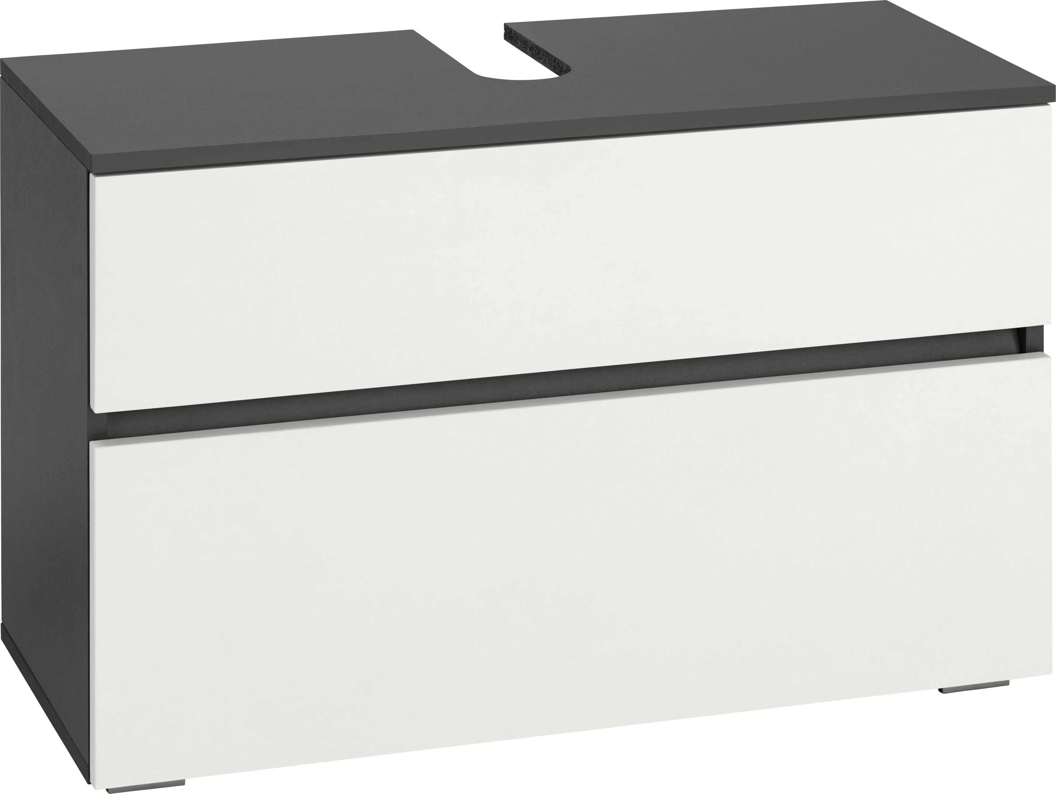Home affaire Wastafelonderkast Wisla Sifon uitsparing, push-to-open functie, breedte 80 cm, hoogte 55 cm