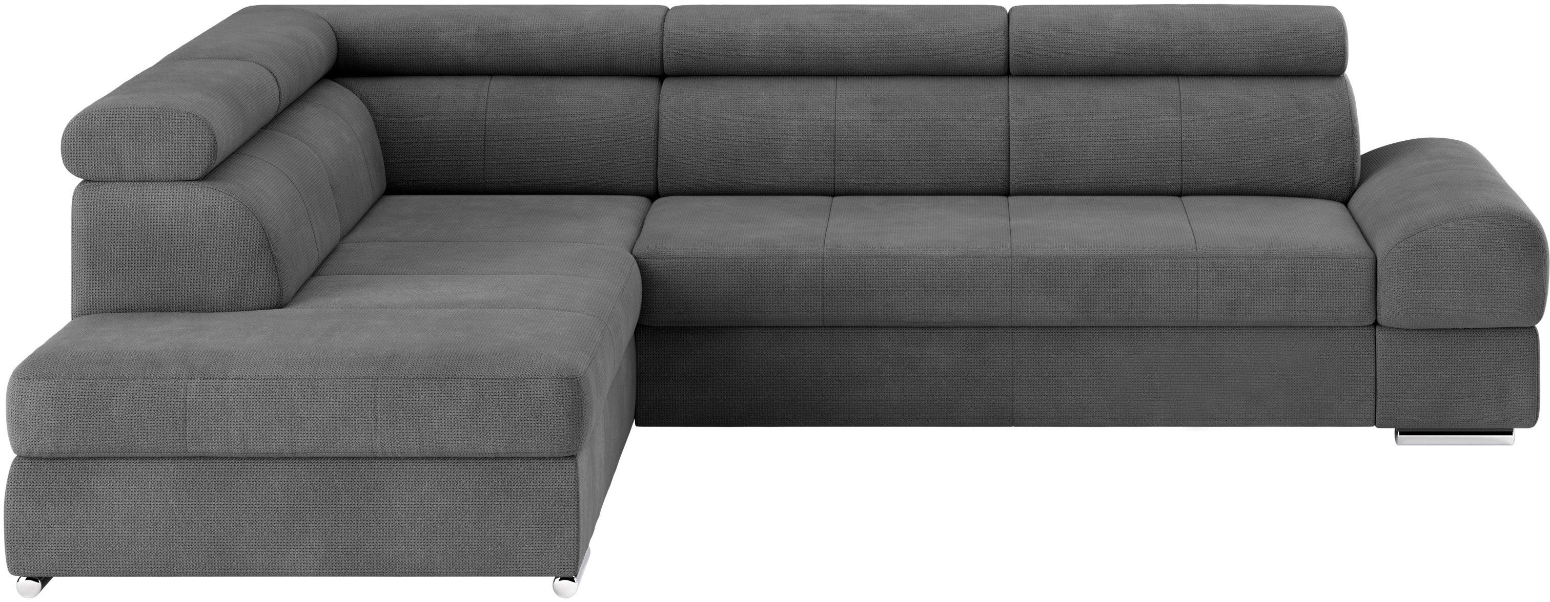 sit&more Hoekbank Broadway L-vorm met verstelbare hoofdsteunen, naar keuze met slaapfunctie