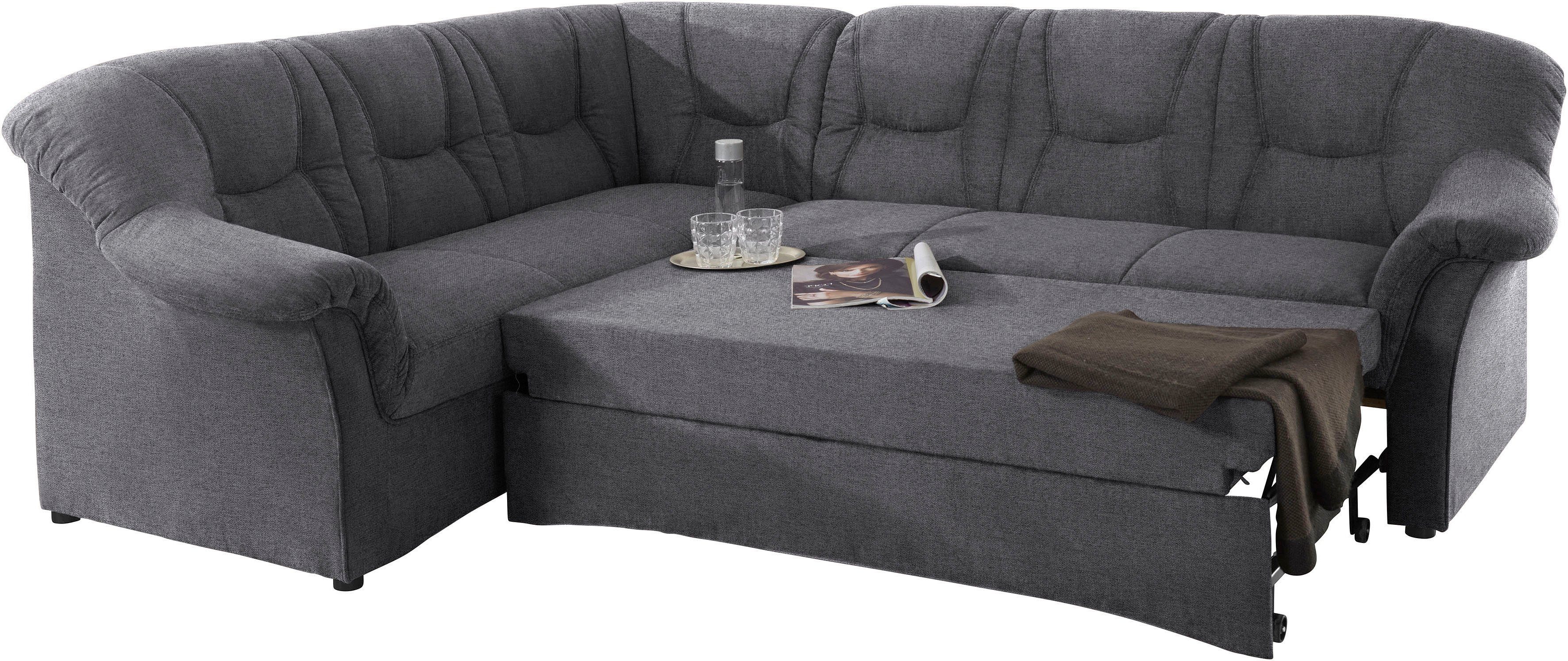 DOMO collection Hoekbank Sarafina tijdloos en comfortabel, optioneel met binnenvering, L-vorm