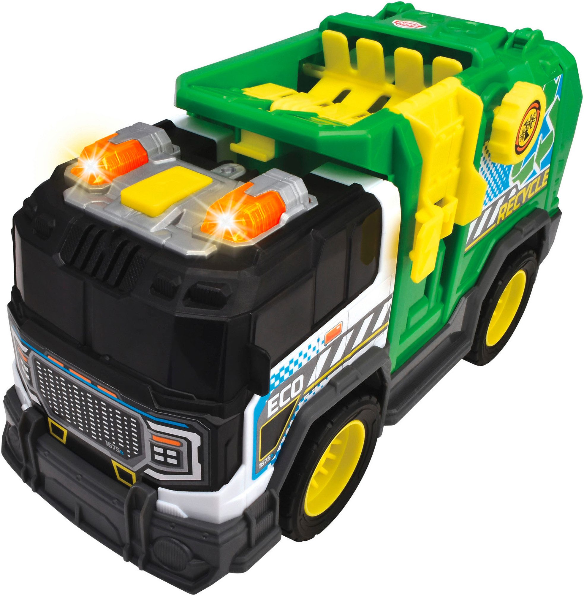 Dickie Toys Speelgoed vrachtwagen Recycle Truck met licht en geluid